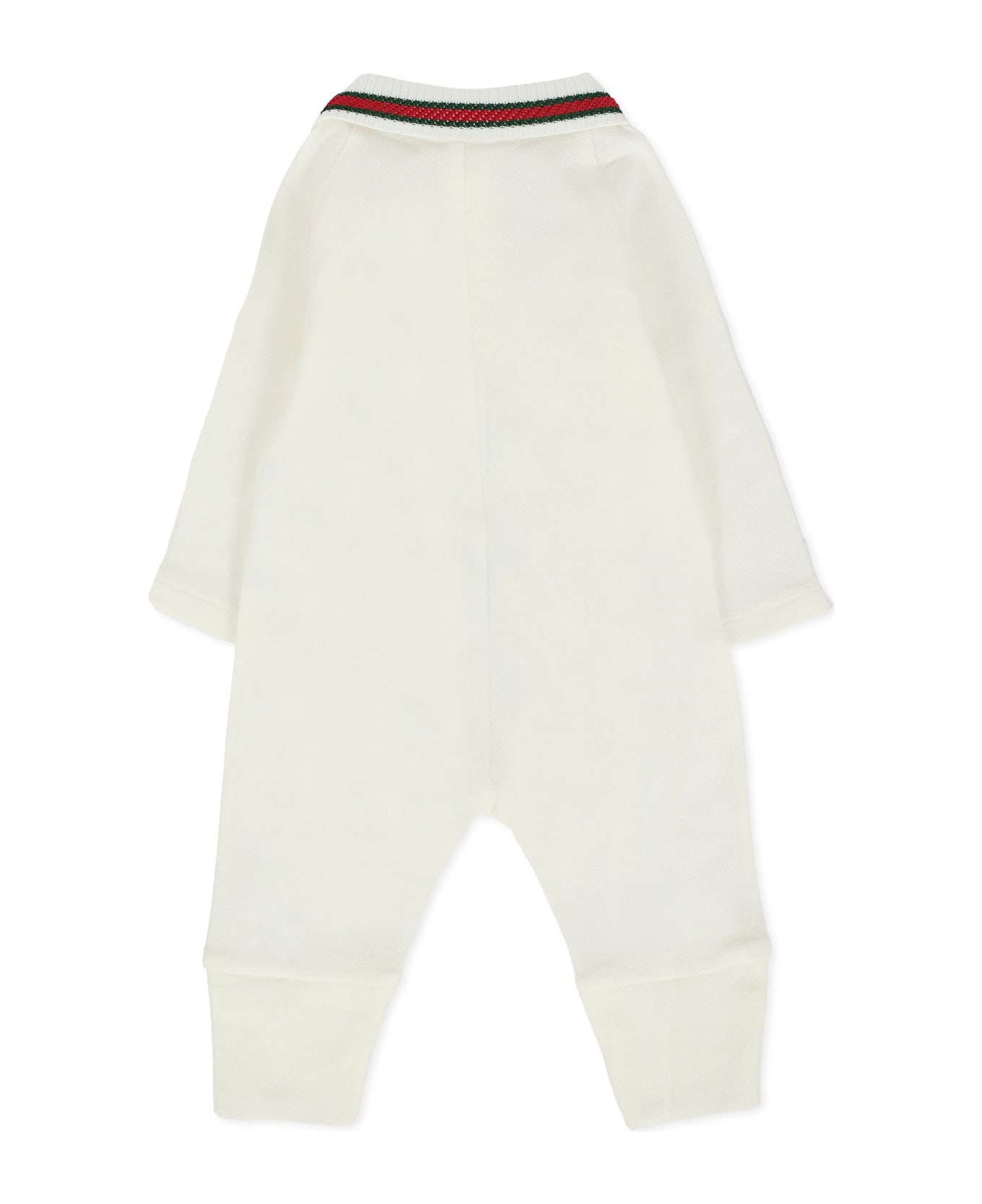 Gucci Ivory Babygrow For Babykids With Web Detail - White