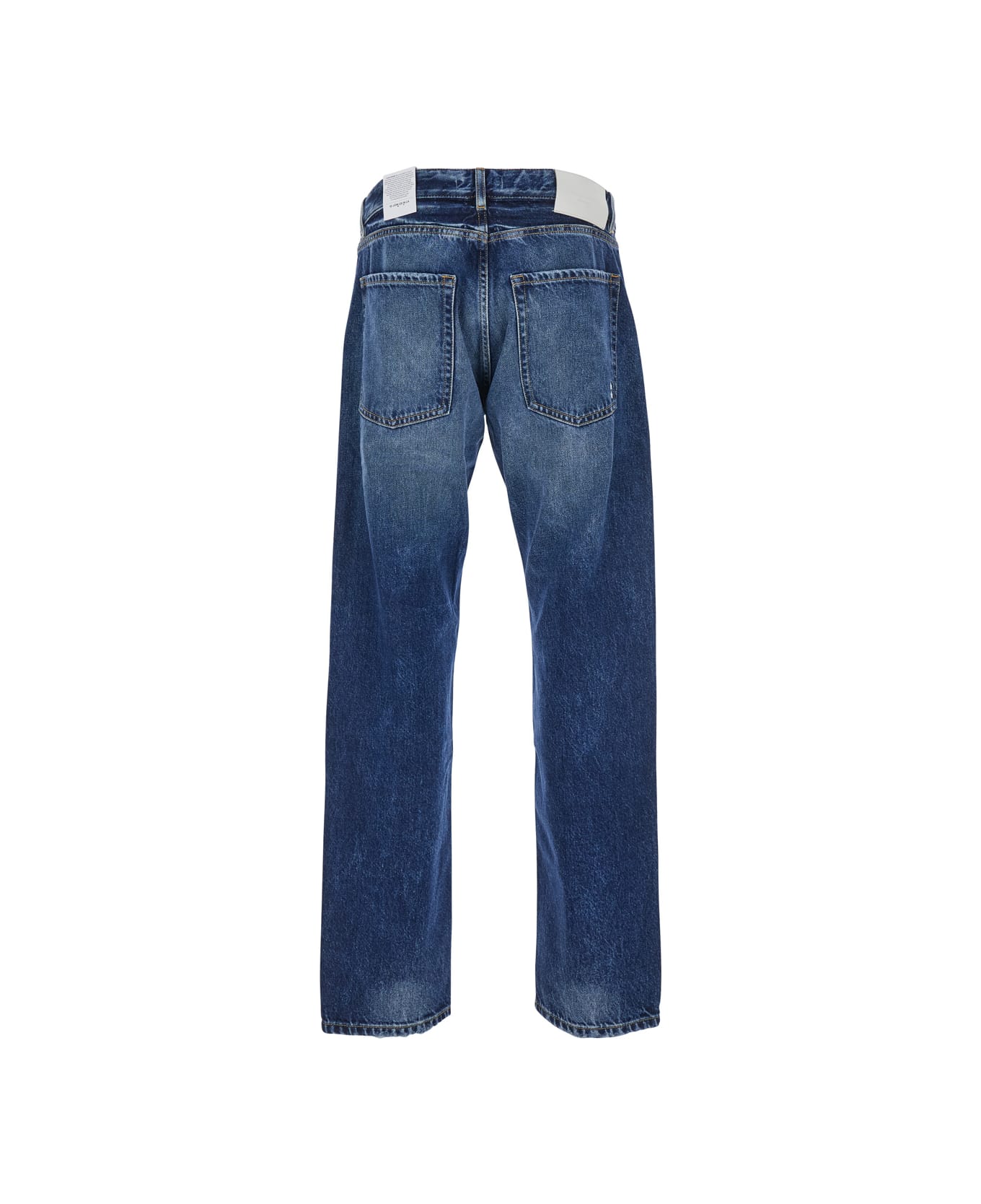 Icon Denim 'kanye' Blue 5-pocket Jeans With Logo Patch In Cotton Denim Man - Blu