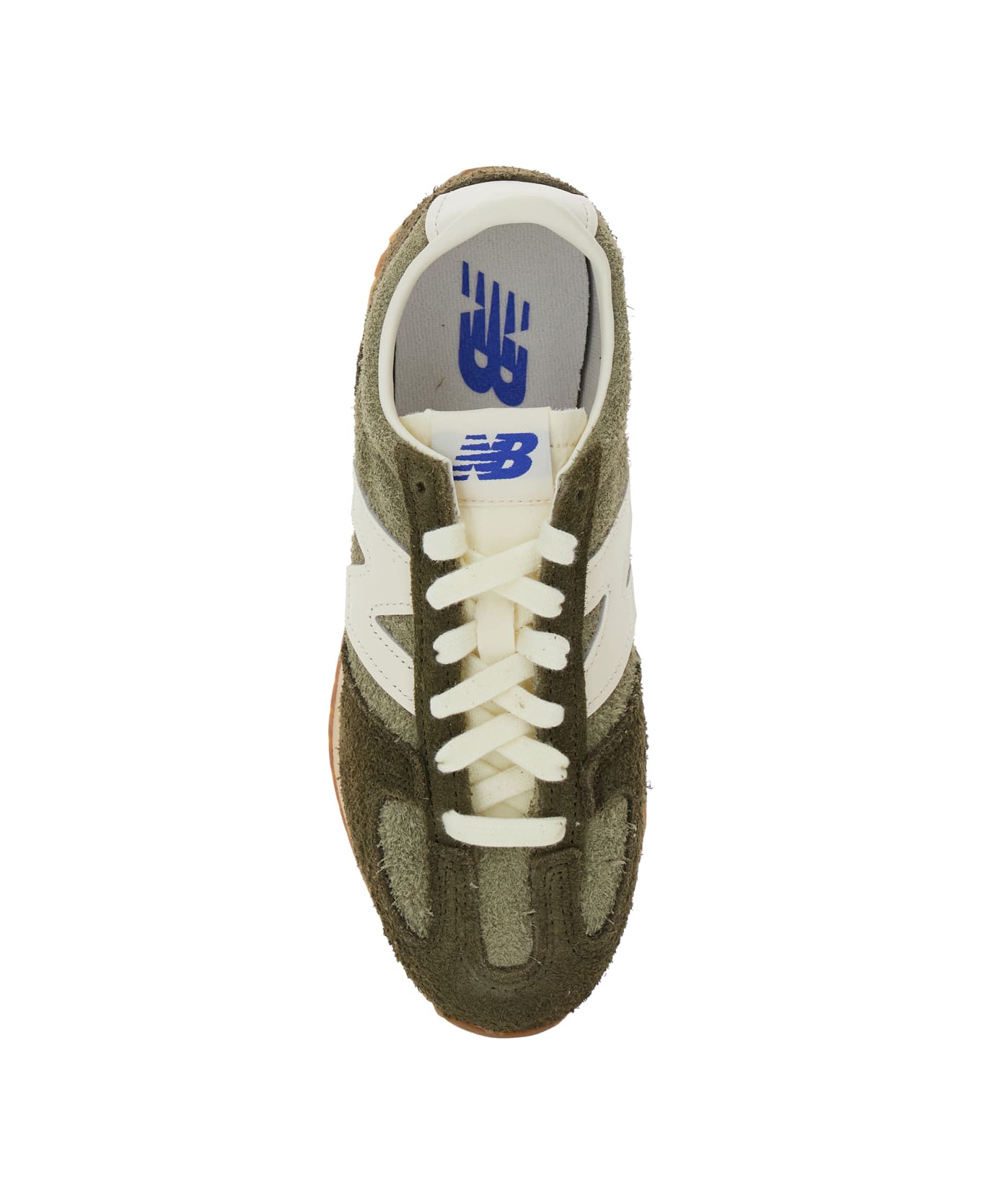 New Balance Green Low Top Sneakers With Logo Patch In Suede Unisex - Green スニーカー
