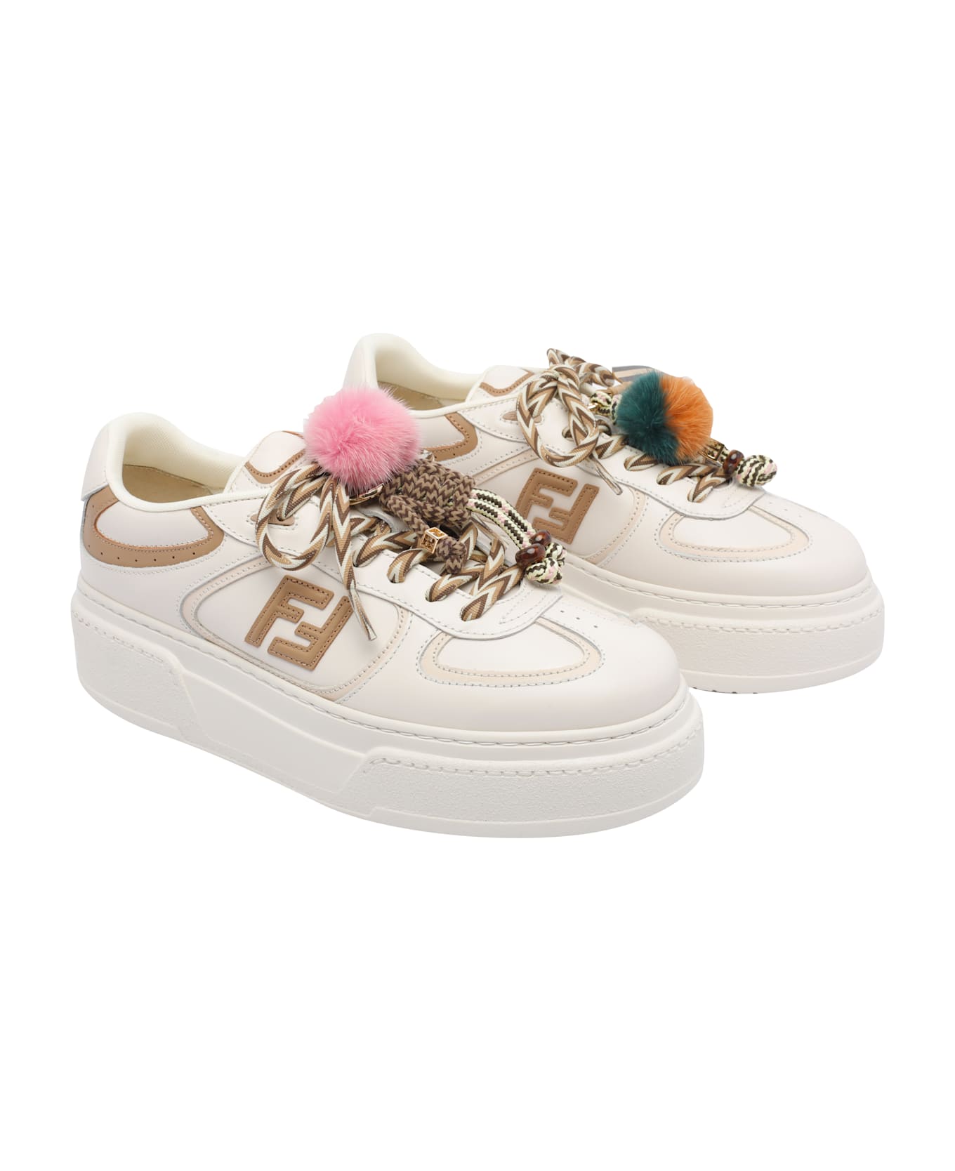 Fendi Platform Fendi Match Sneakers - White