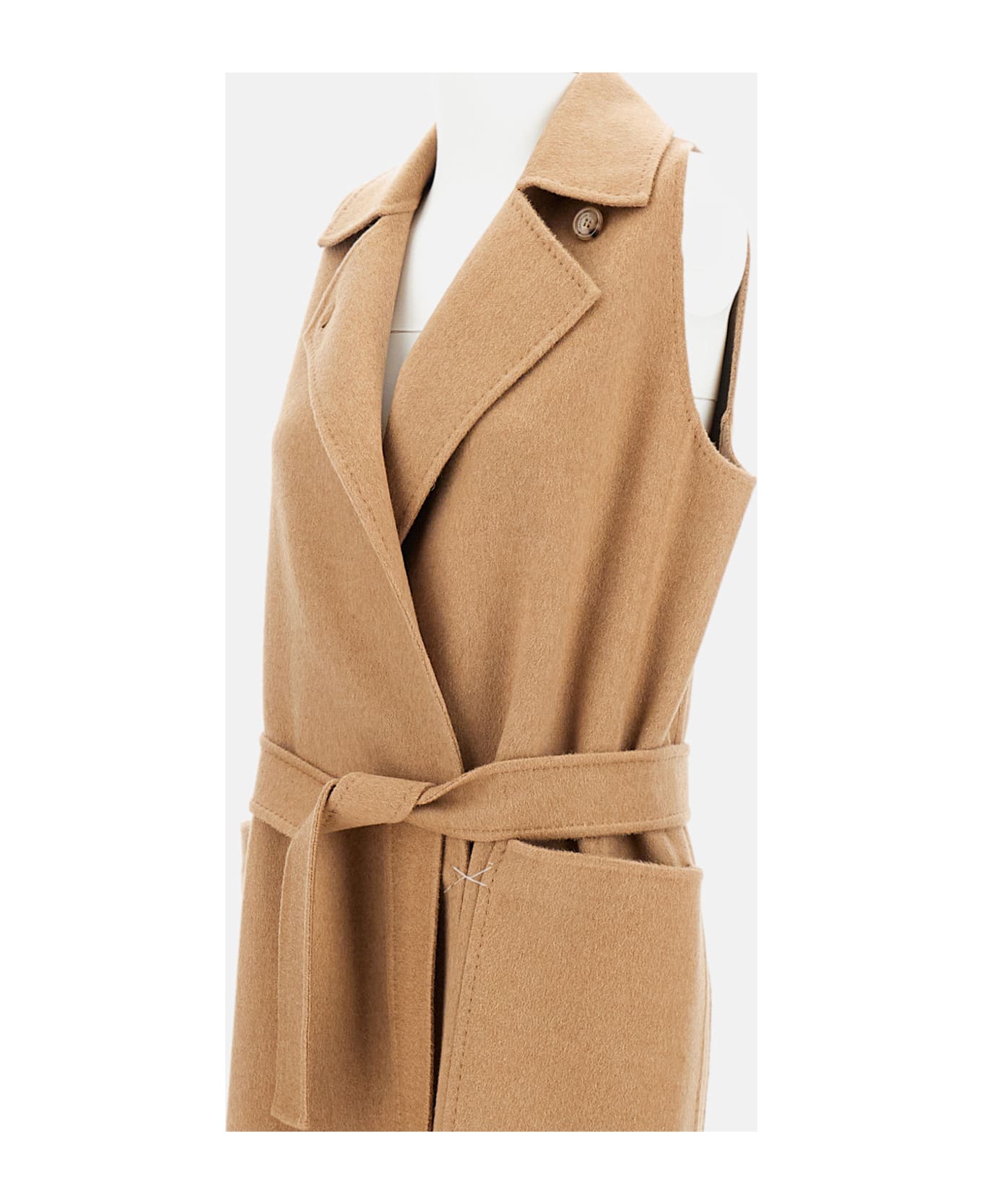 Max Mara Sleeveless Berlina1234 Camel Wool Vest - Brown