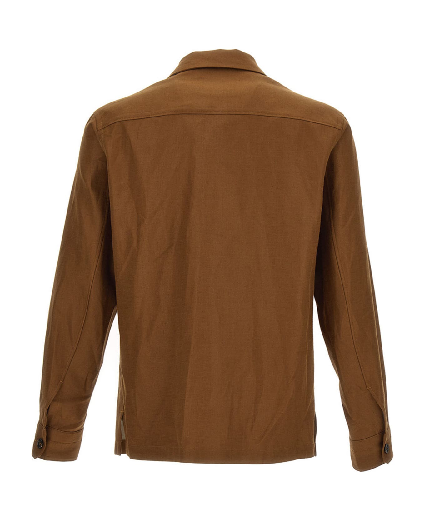 Ermenegildo Zegna Linen Overshirt - Brown