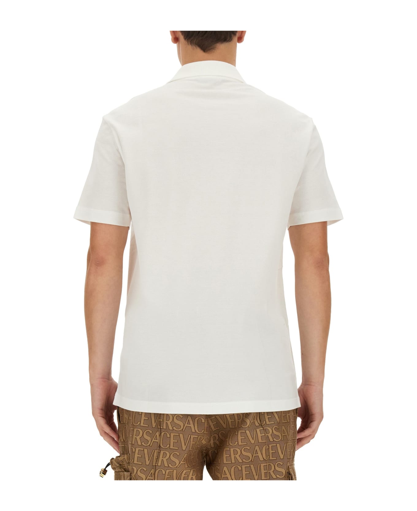 Versace Cotton Polo Shirt - White
