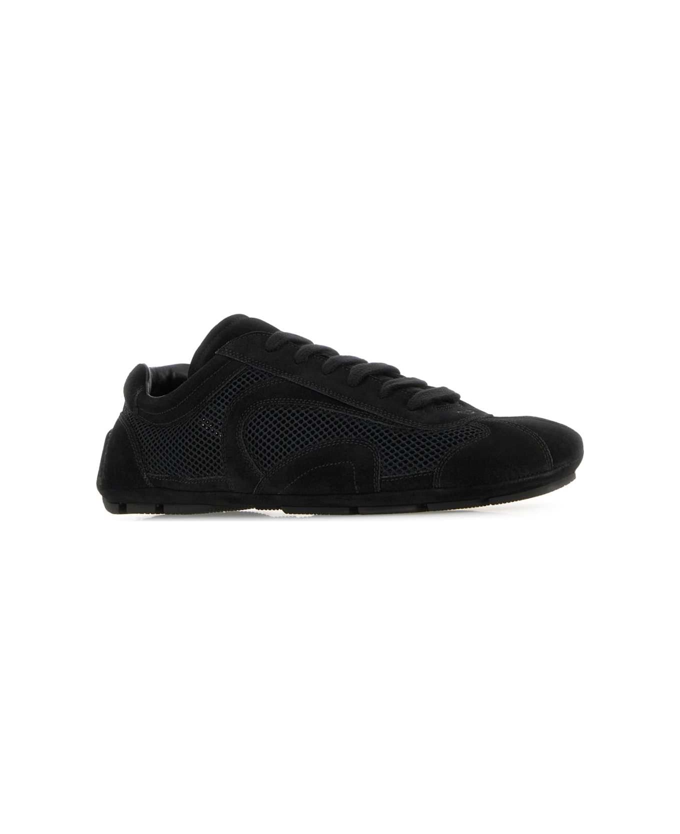 Prada Black Suede And Mesh Montecarlo Re-edition 2005 Sneakers - NERO スニーカー