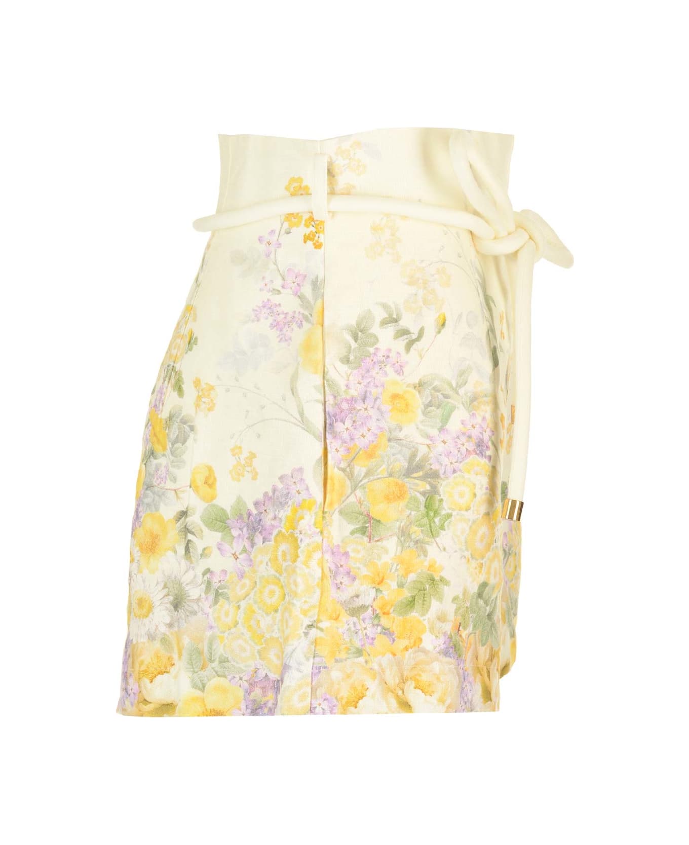 Zimmermann 'harmony' Shorts With Floral Print - Yellow ショートパンツ