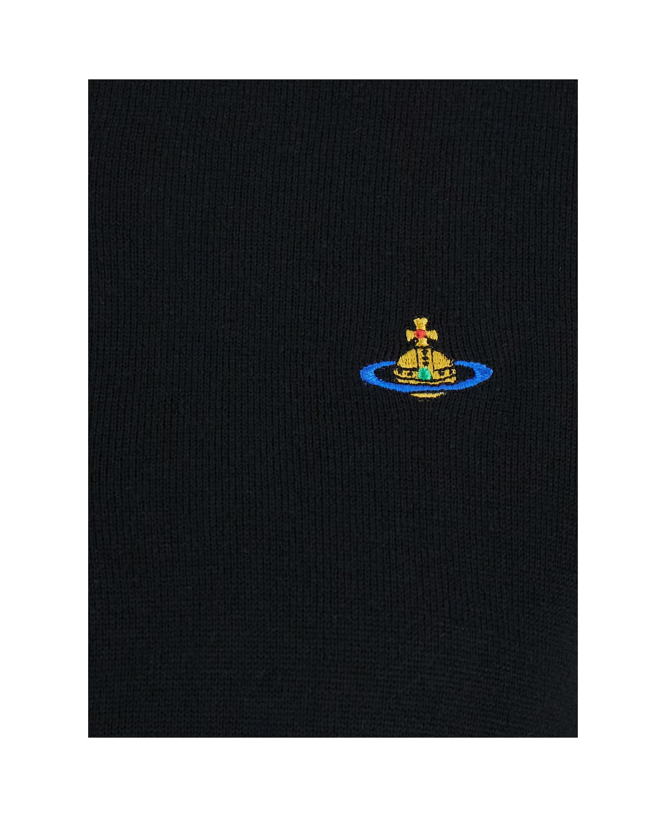 Vivienne Westwood 
bea
 Black Cropped Cardigan With Orb Embroidery In Wool Woman - Black