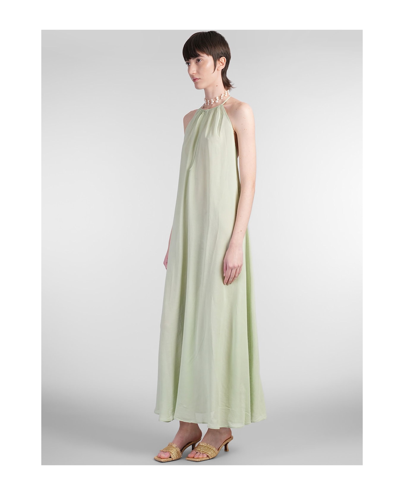 Cult Gaia Orla Long Dress In Green Viscose - green