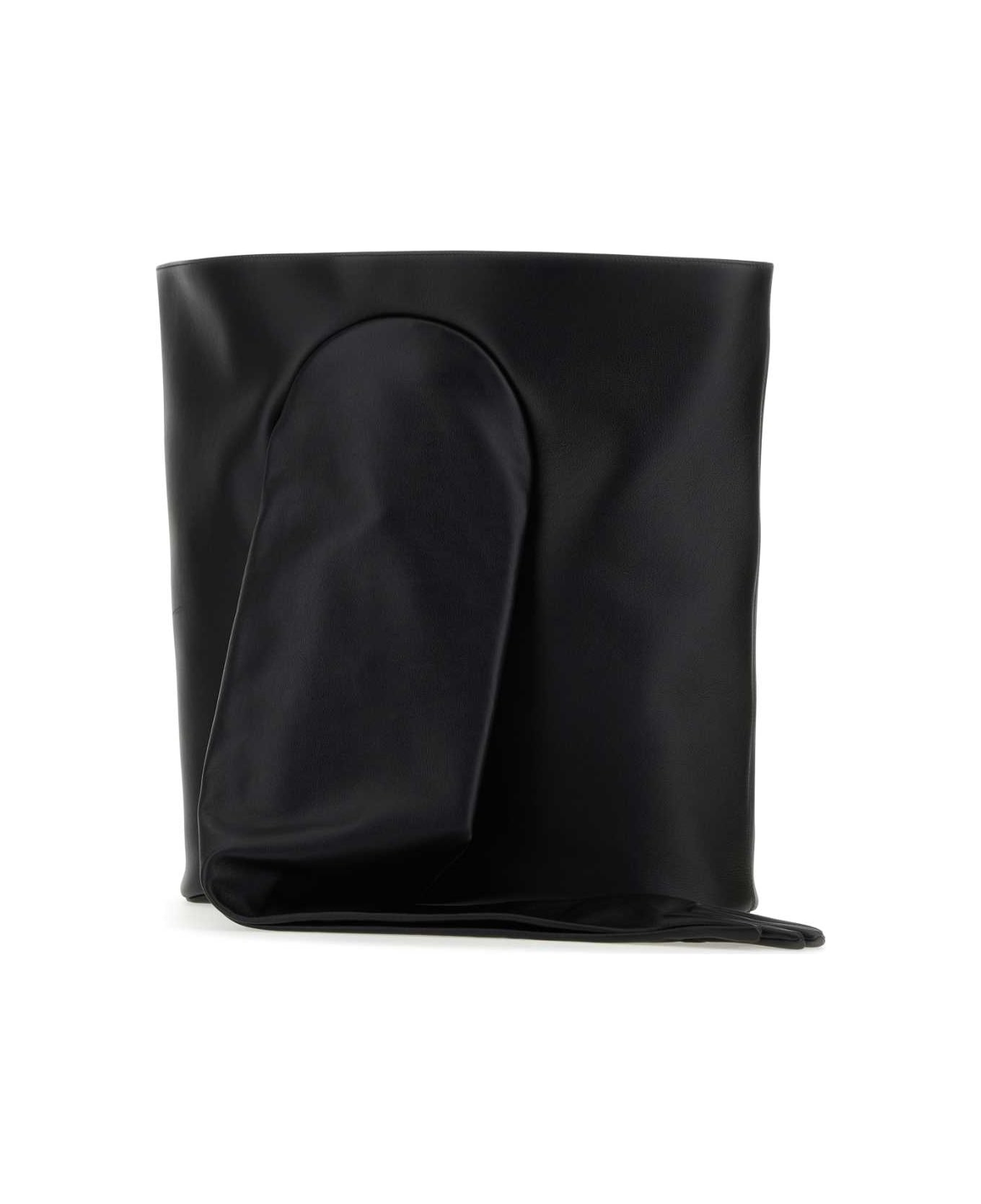 Balenciaga Black Leather Large Glove Shoulder Bag - Black