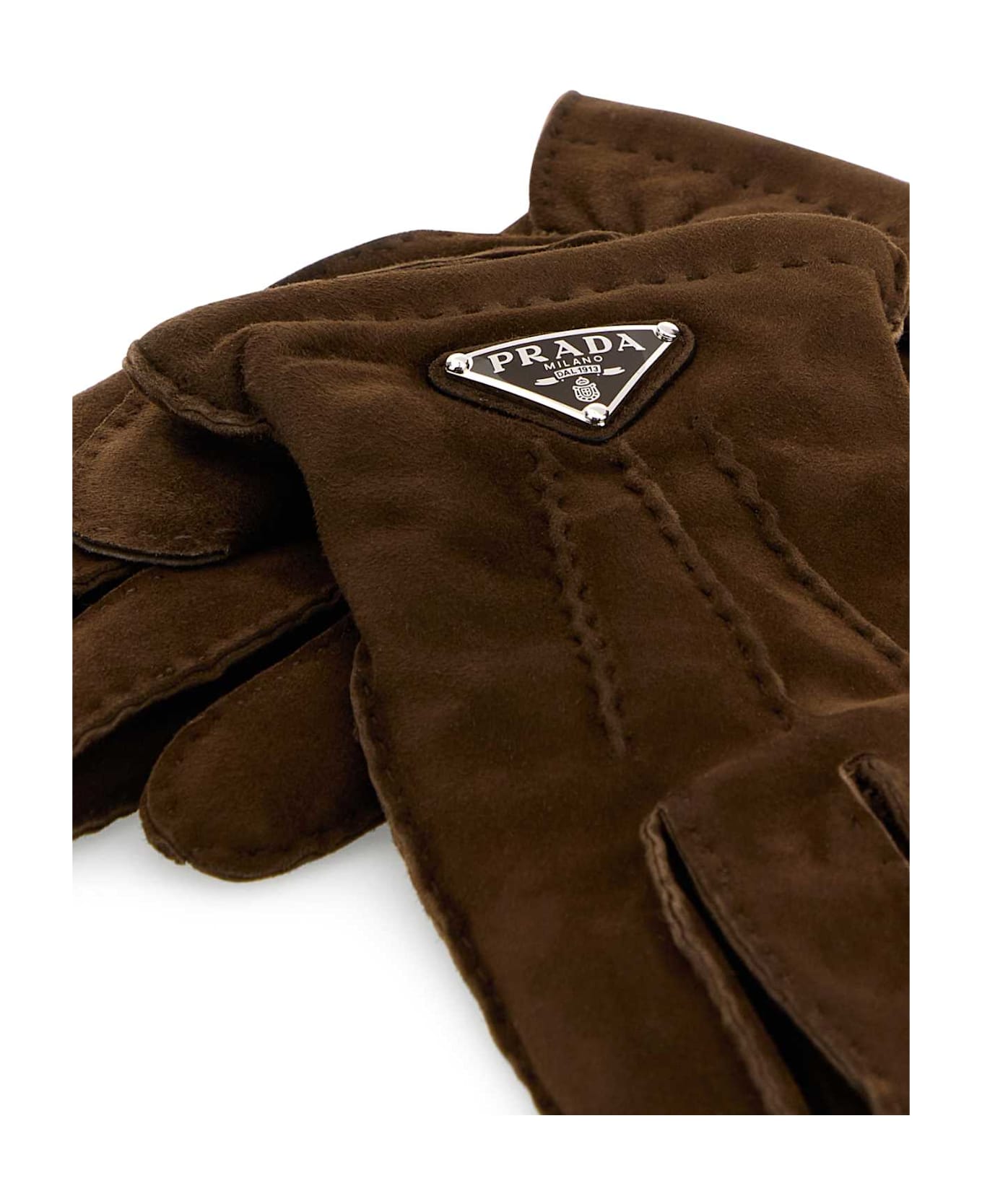 Prada Brown Suede Gloves - CACAO