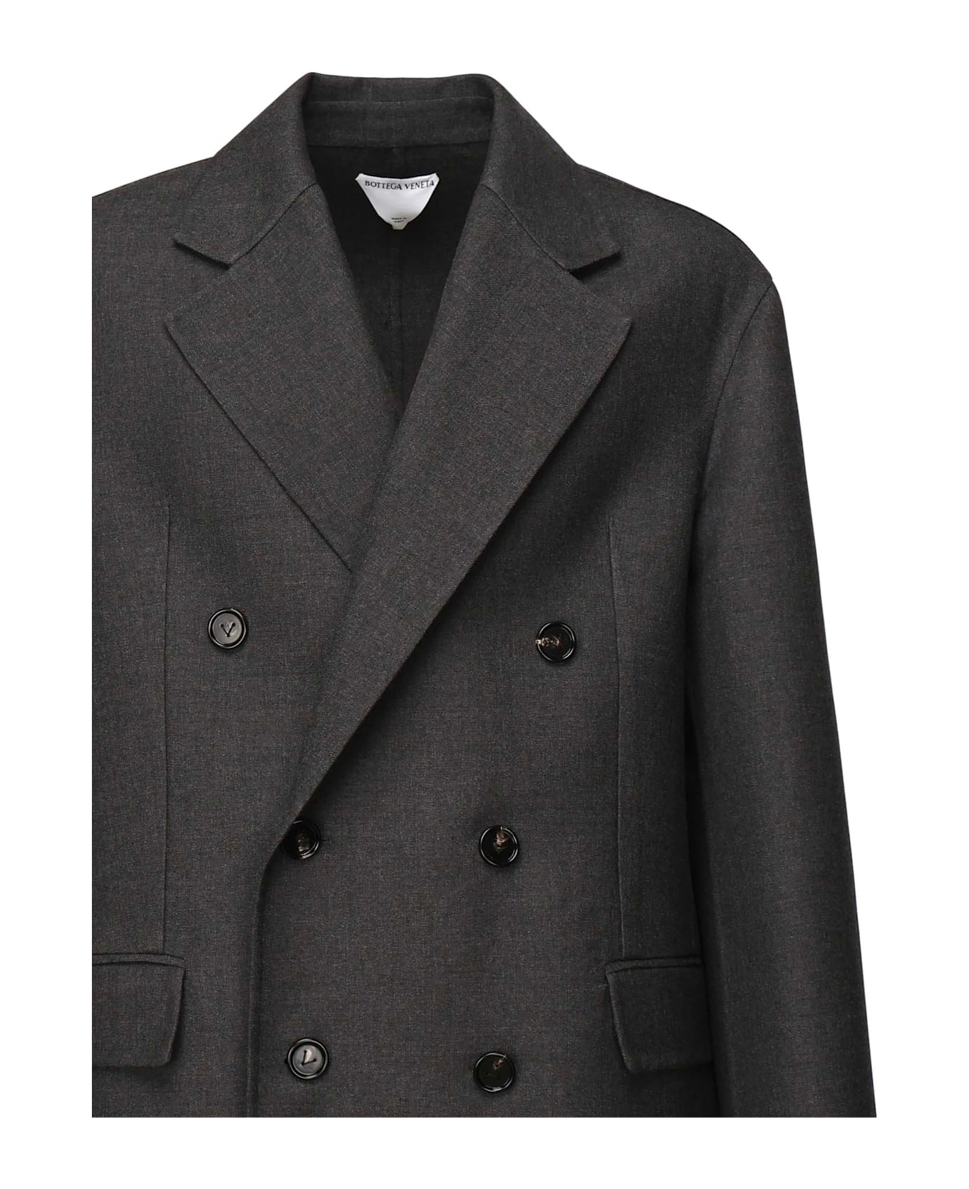 Bottega Veneta Double-layer Wool Coat - ANTHRACITE MELANGE