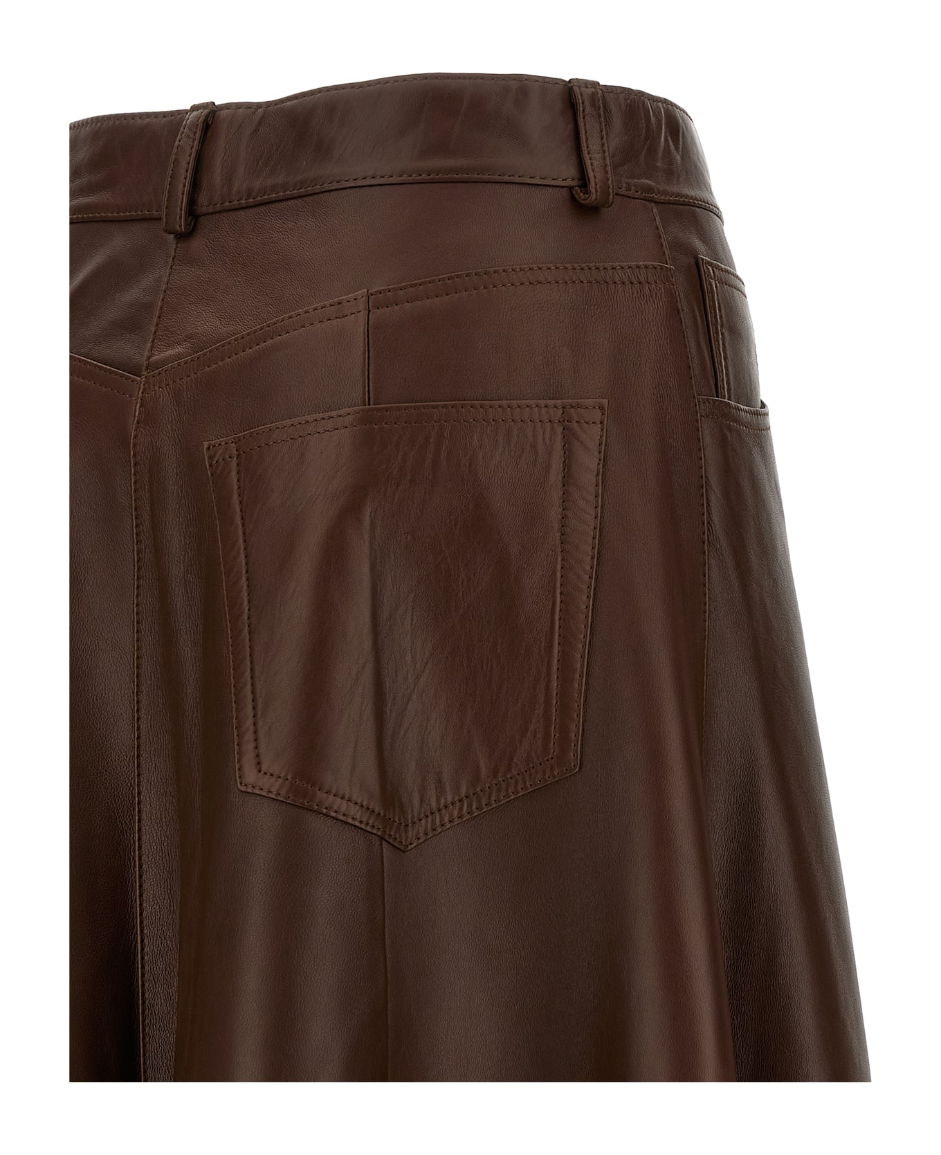 Haikure 
mid Serenity Leather
 Skirt - Brown