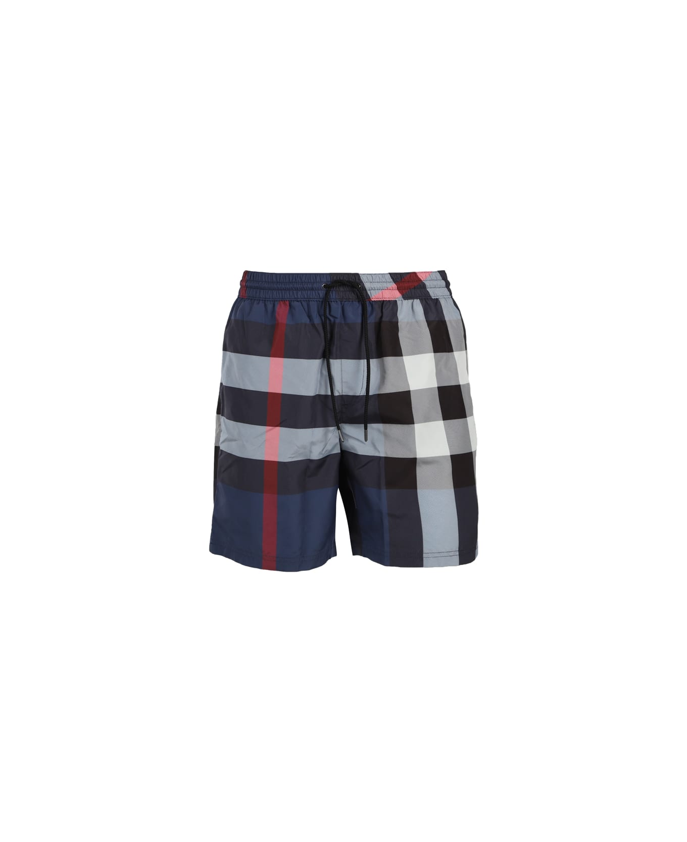 Burberry Swimsuit With Tartan Motif - Carbon blue ip check