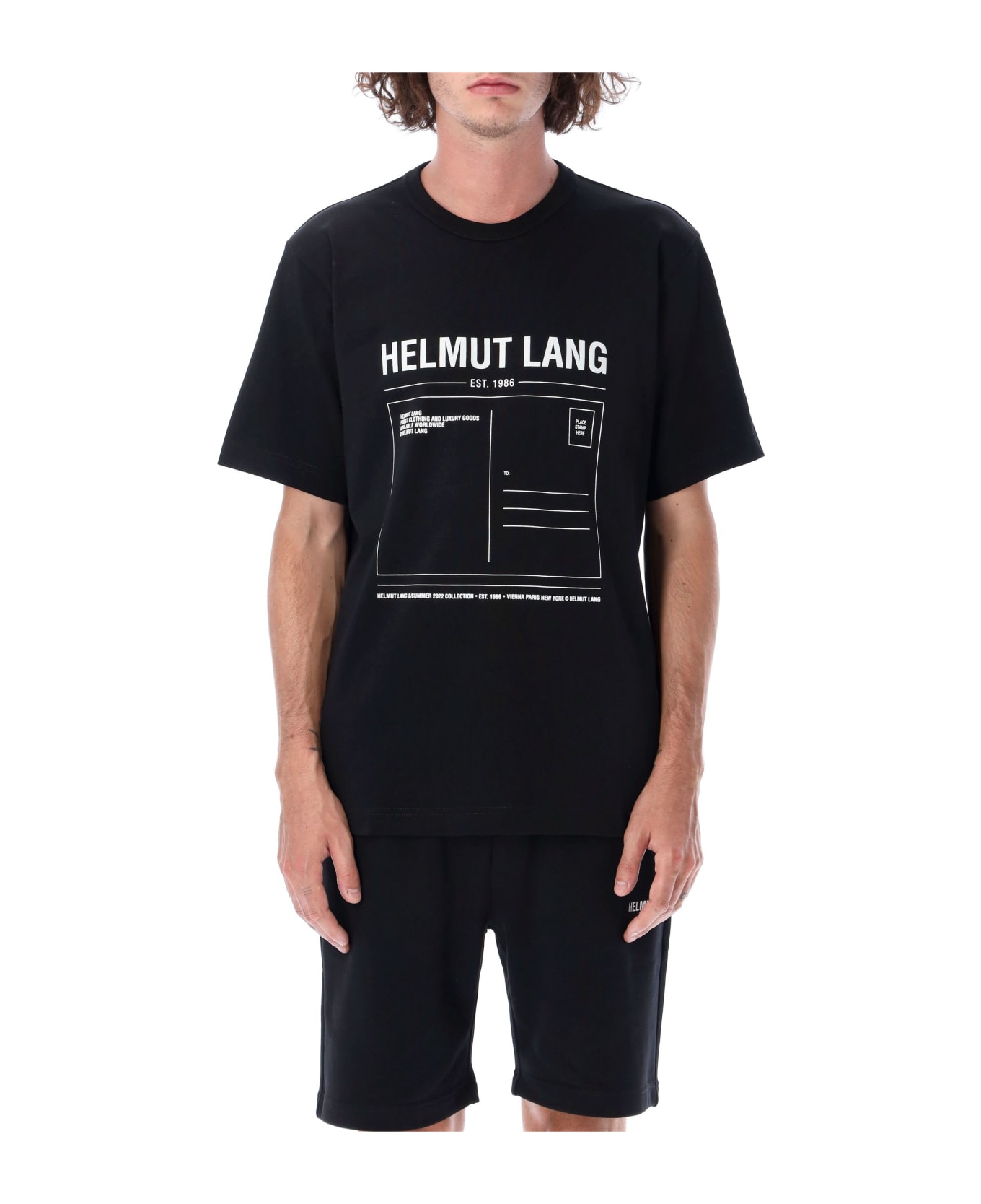 Helmut Lang New York Postcard T-shirt - BLACK