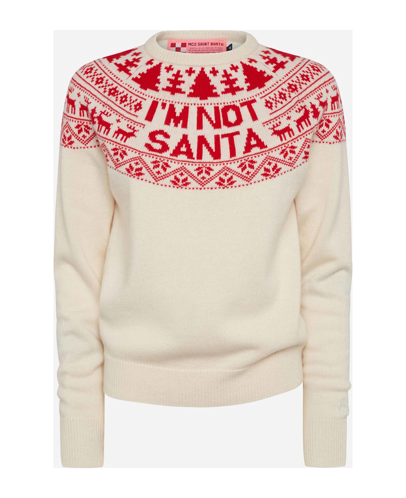 MC2 Saint Barth White Sweater New Queen With I
m Not Santa Jacquard - unknown