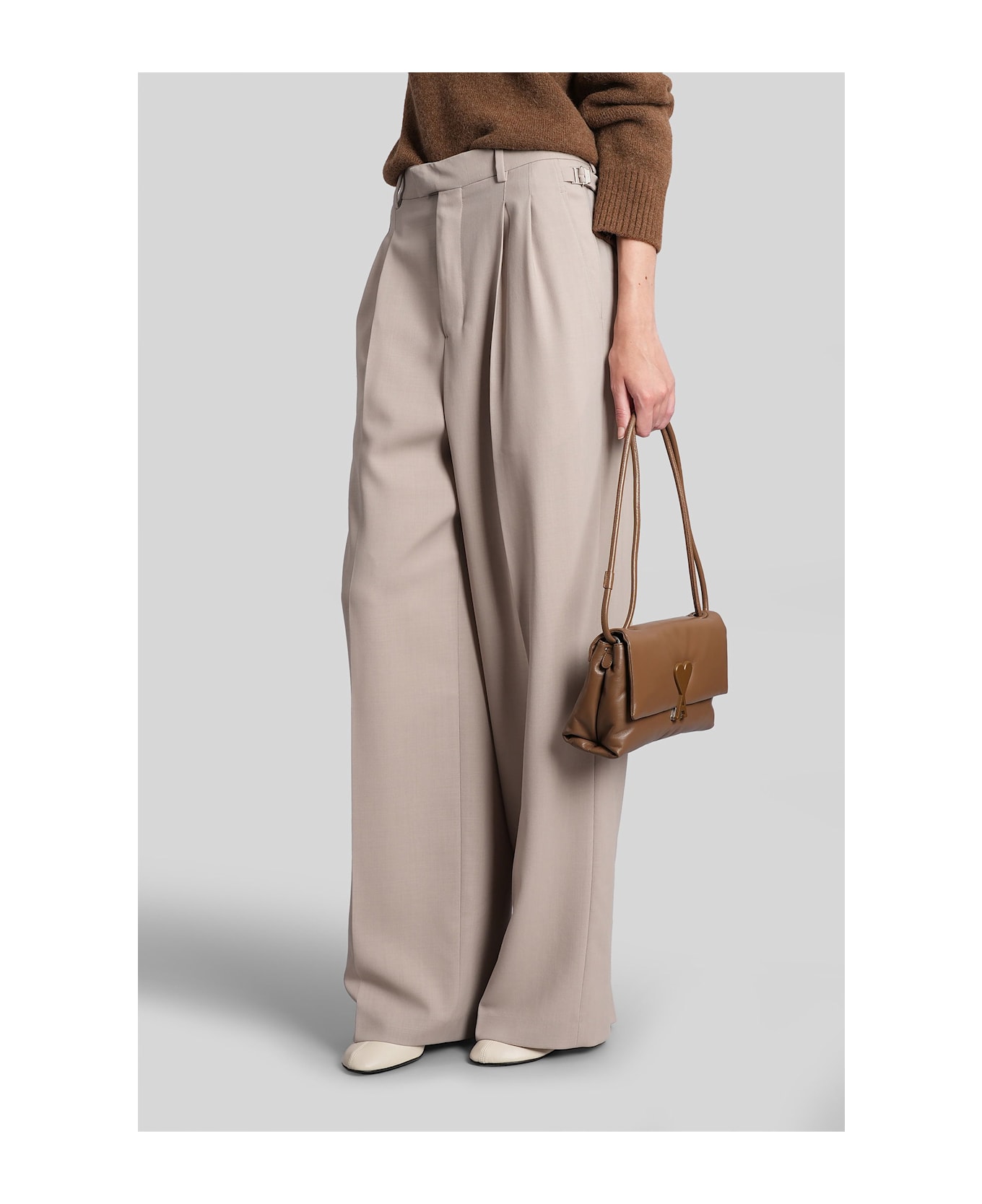 Ami Alexandre Mattiussi Pants In Beige Wool - beige
