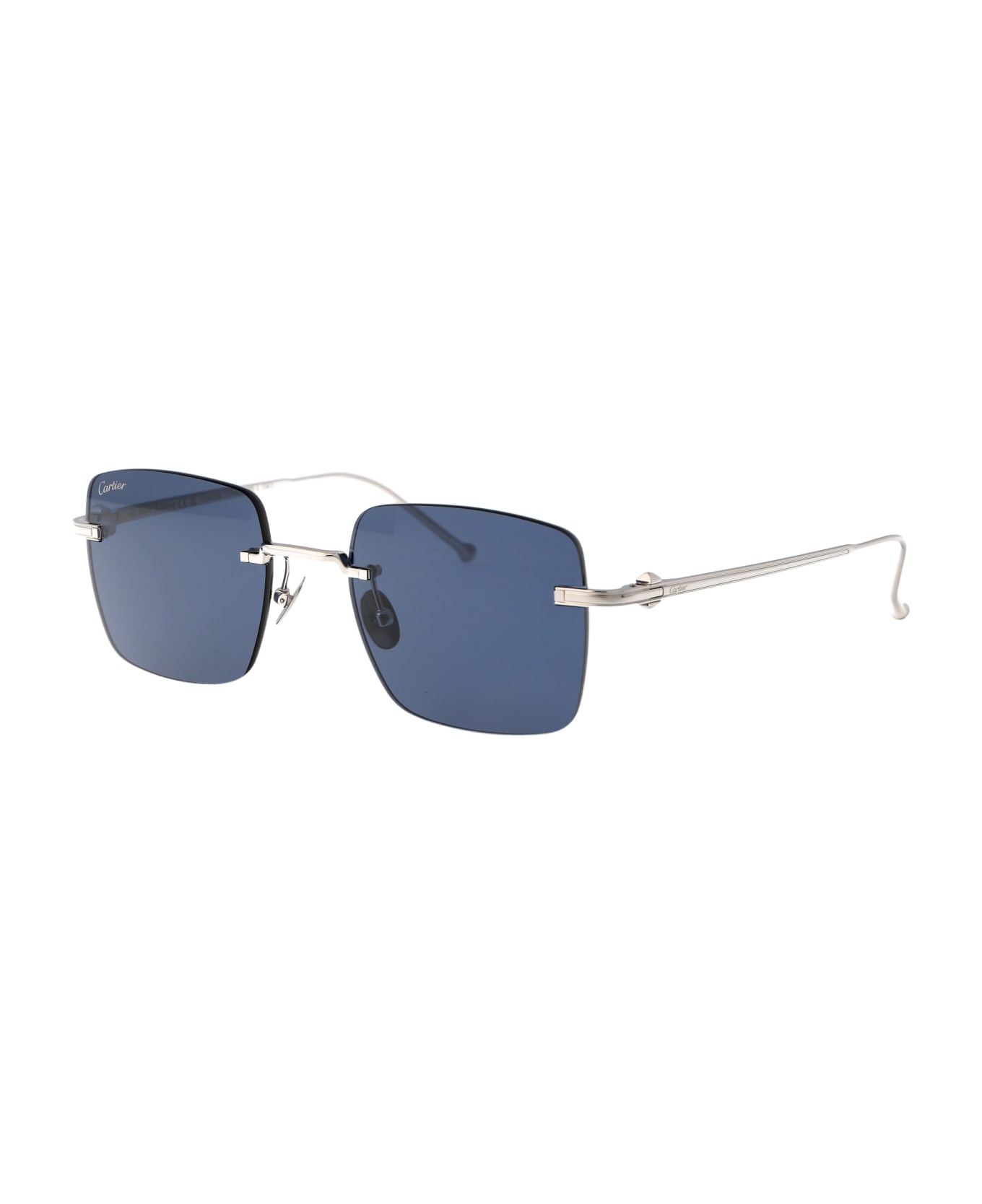 Cartier Eyewear Ct0403s Sunglasses - 001 SILVER SILVER BLUE