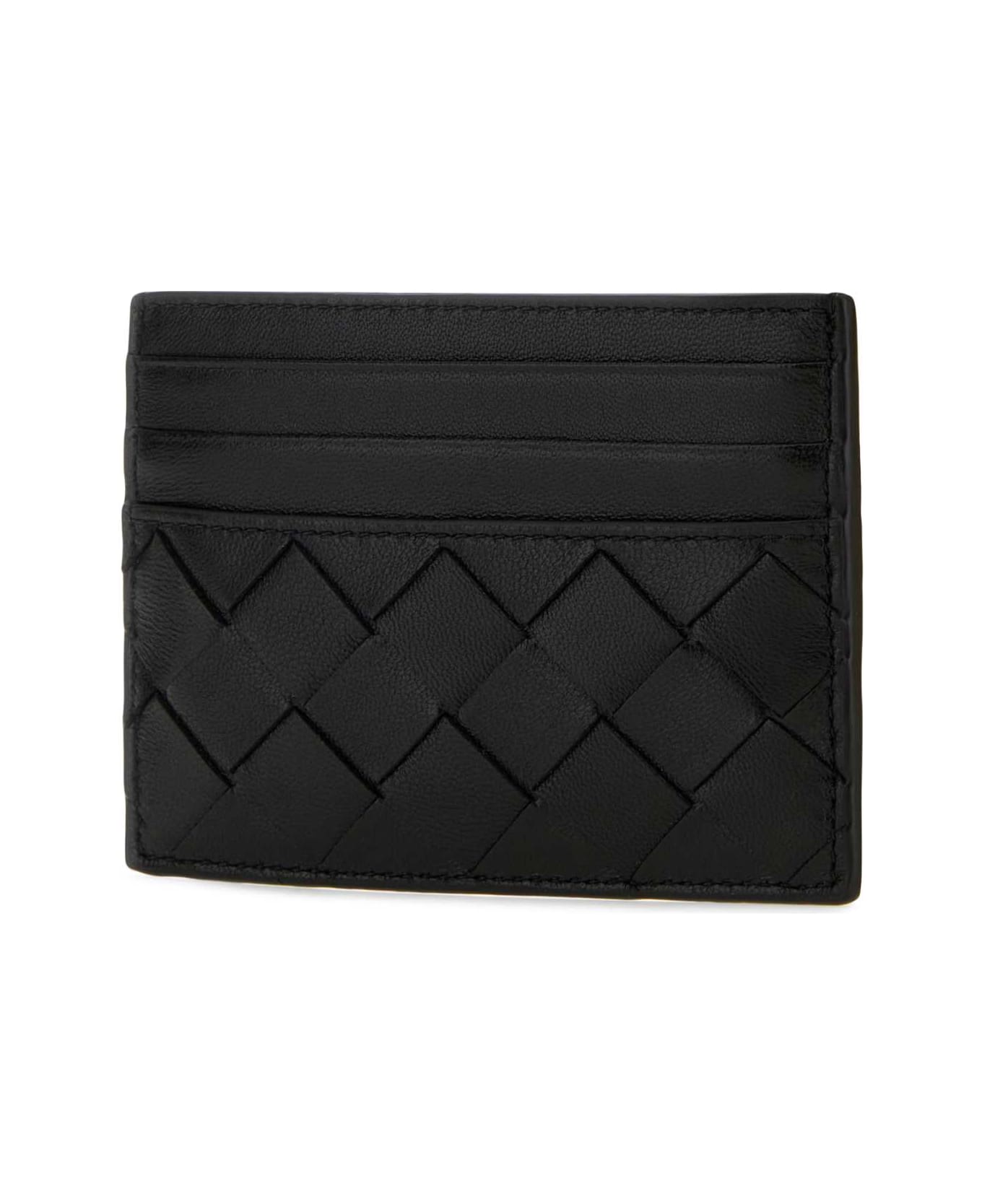 Bottega Veneta Black Leather Card Holder - BLACKGOLD 財布