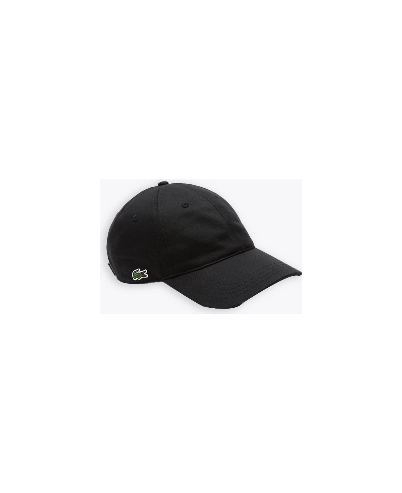 Lacoste Cappellino Black cotton cap with side logo patch - Nero