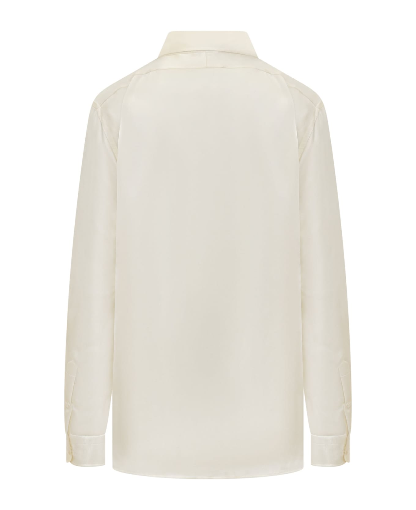 Tom Ford Silk Shirt With Pleated Detail - OFF WHITE