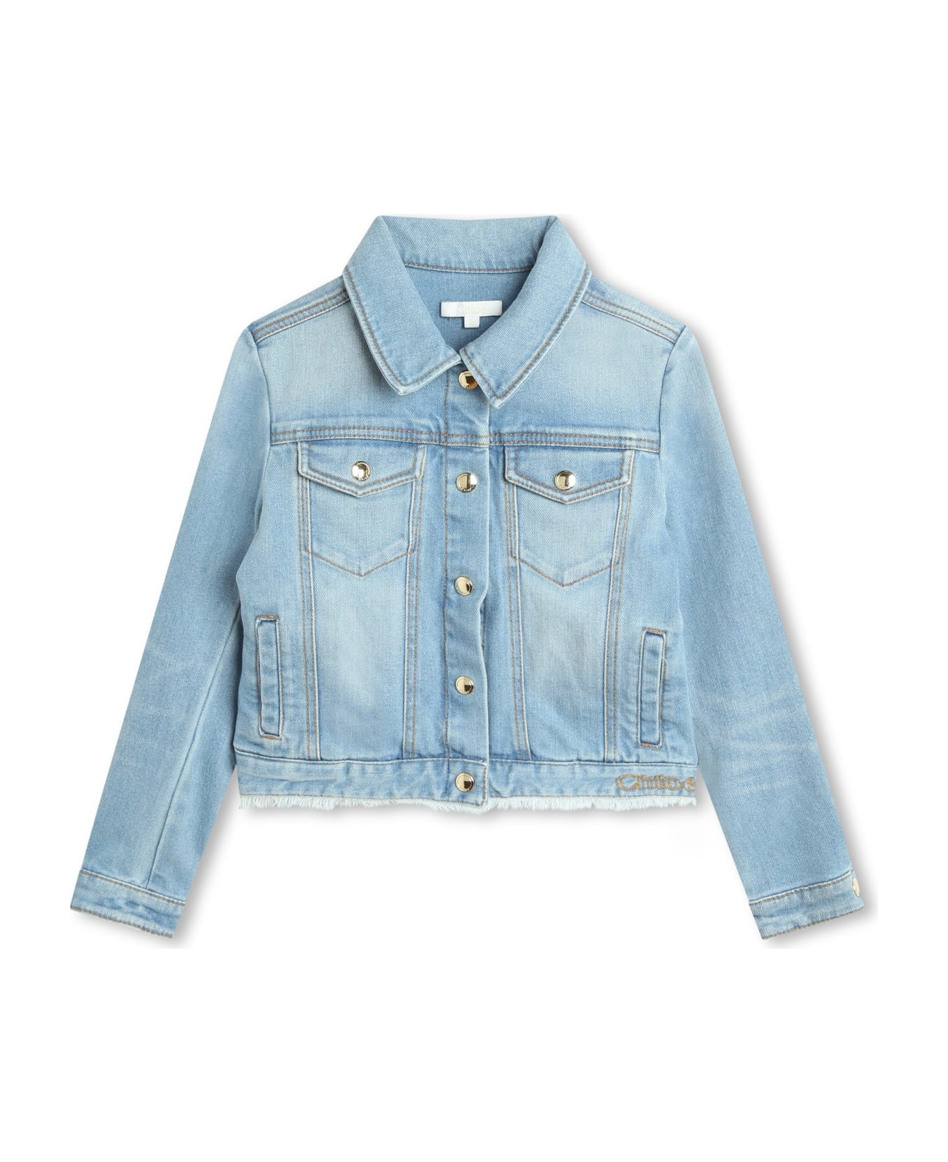 Chloé Denim Jacket With Embroidery - Azzurra コート＆ジャケット