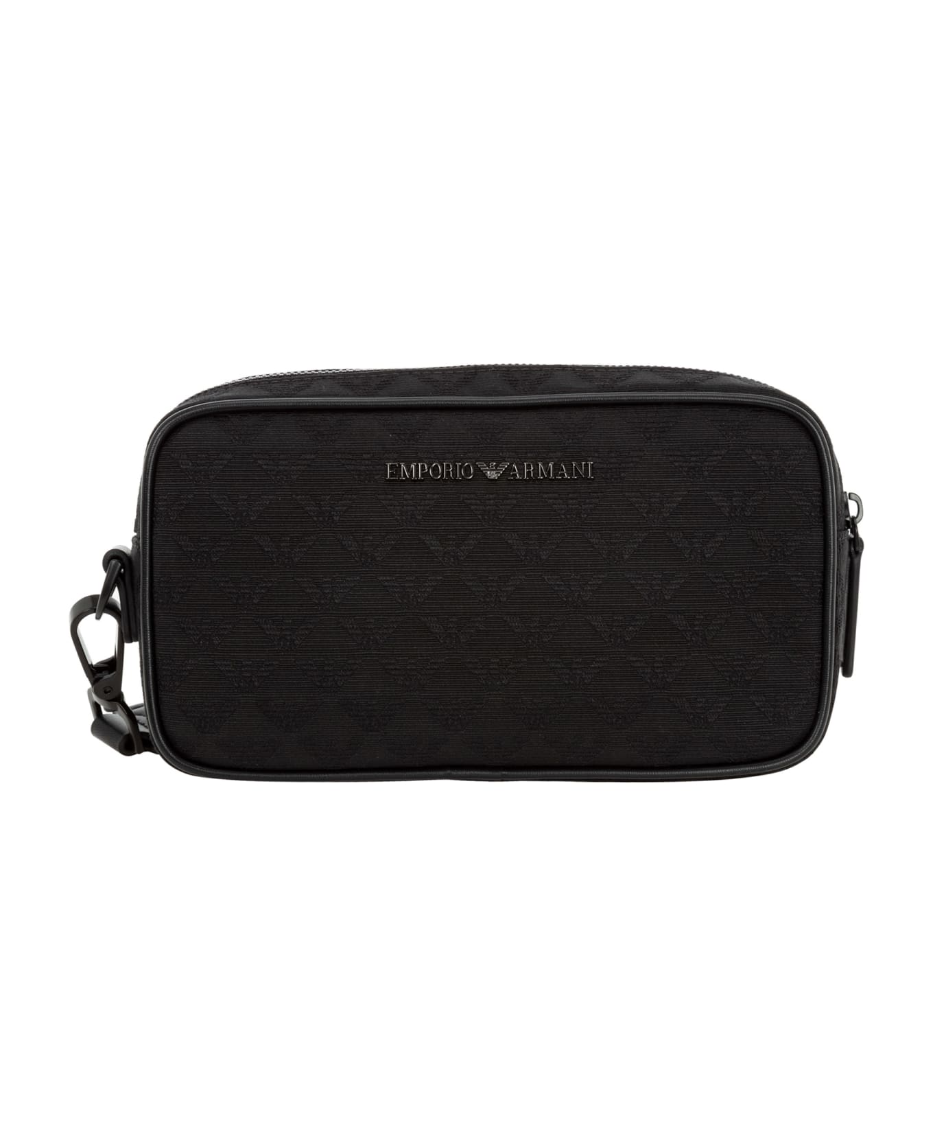 Emporio Armani Wash Bag With Wrist Strap - Black