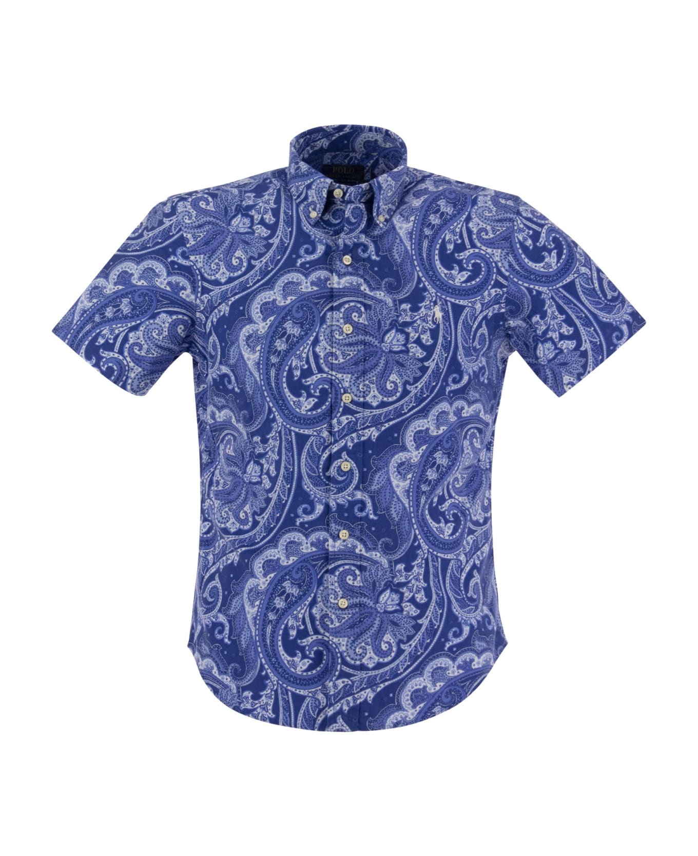 Polo Ralph Lauren Short-sleeved Shirt With Cashmere Pattern - Blue