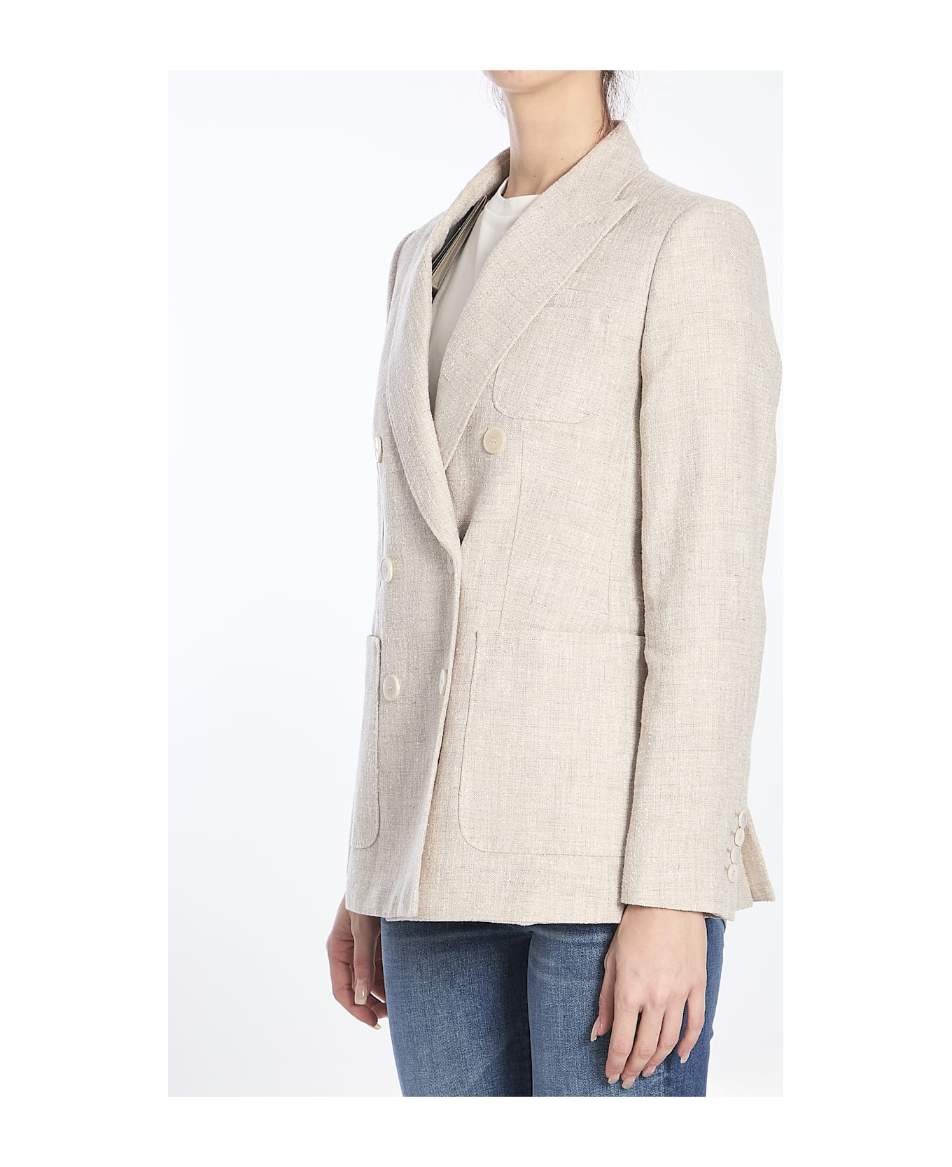 Max Mara Double-breasted Jacket - BEIGE