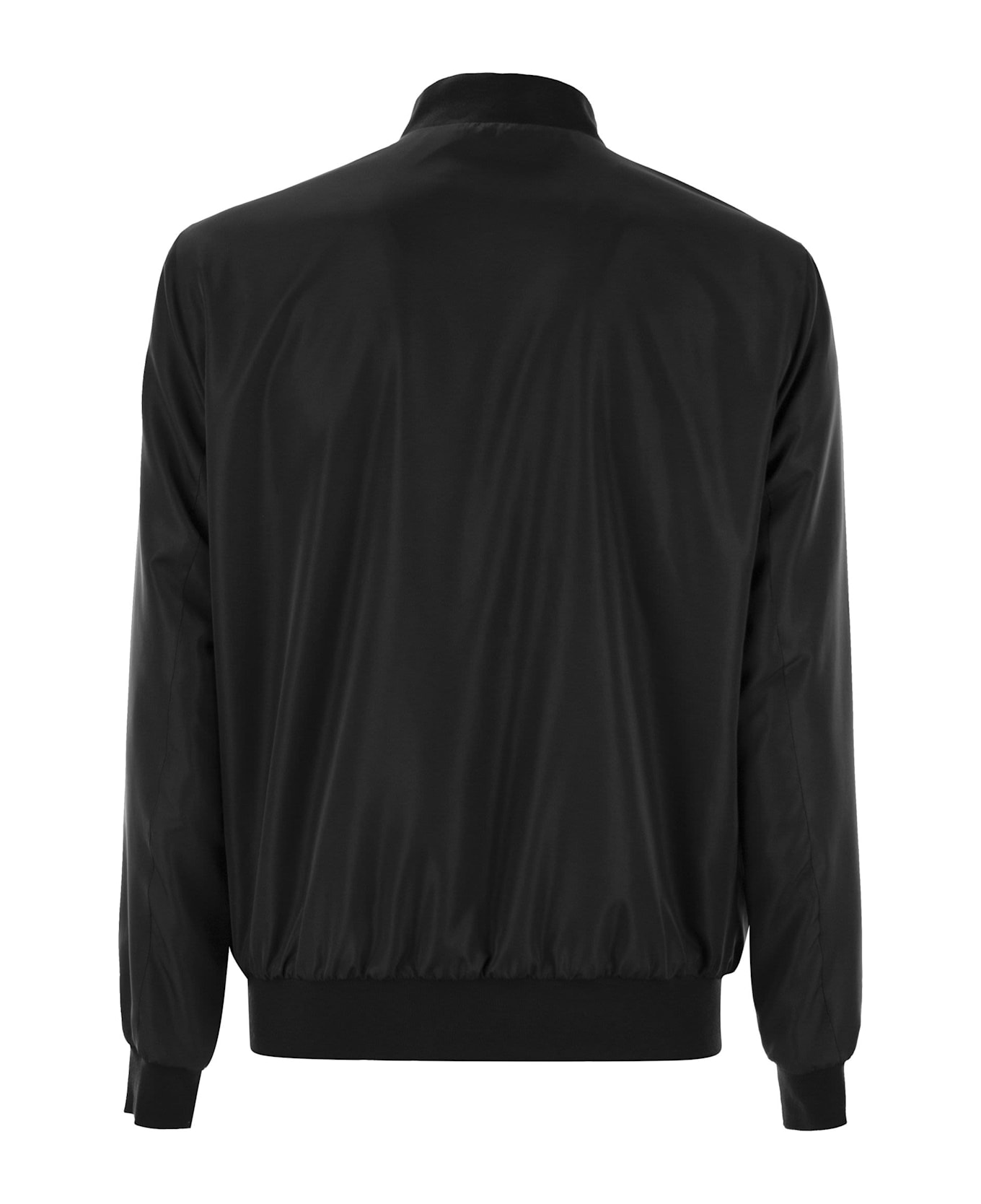 Kiton Sea - Bomber Jacket In Technical Fabric - Black