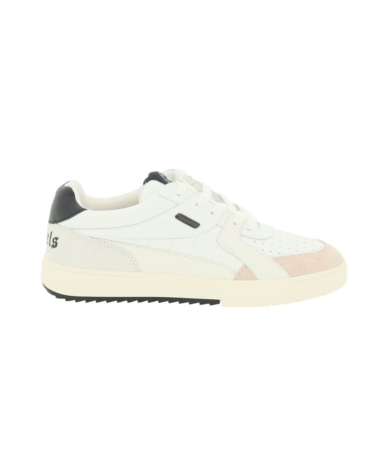 Palm Angels Palm University Leather Sneakers - WHITE BLACK (White)
