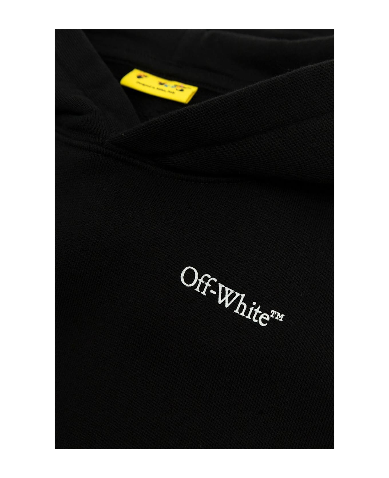 Off-White Bookish Logoband Cropped Hoodie - Black