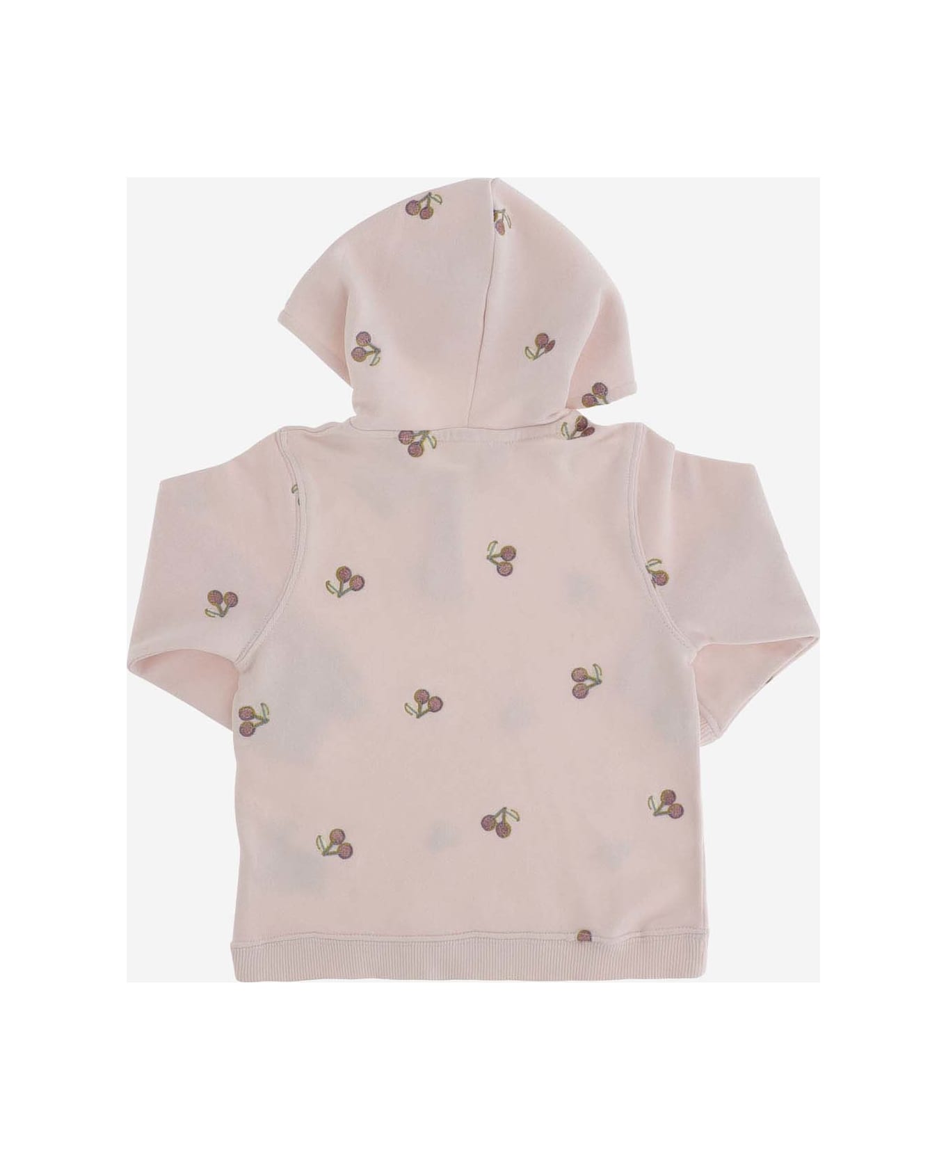 Bonpoint Cotton Hoodie With Cherries - Pink