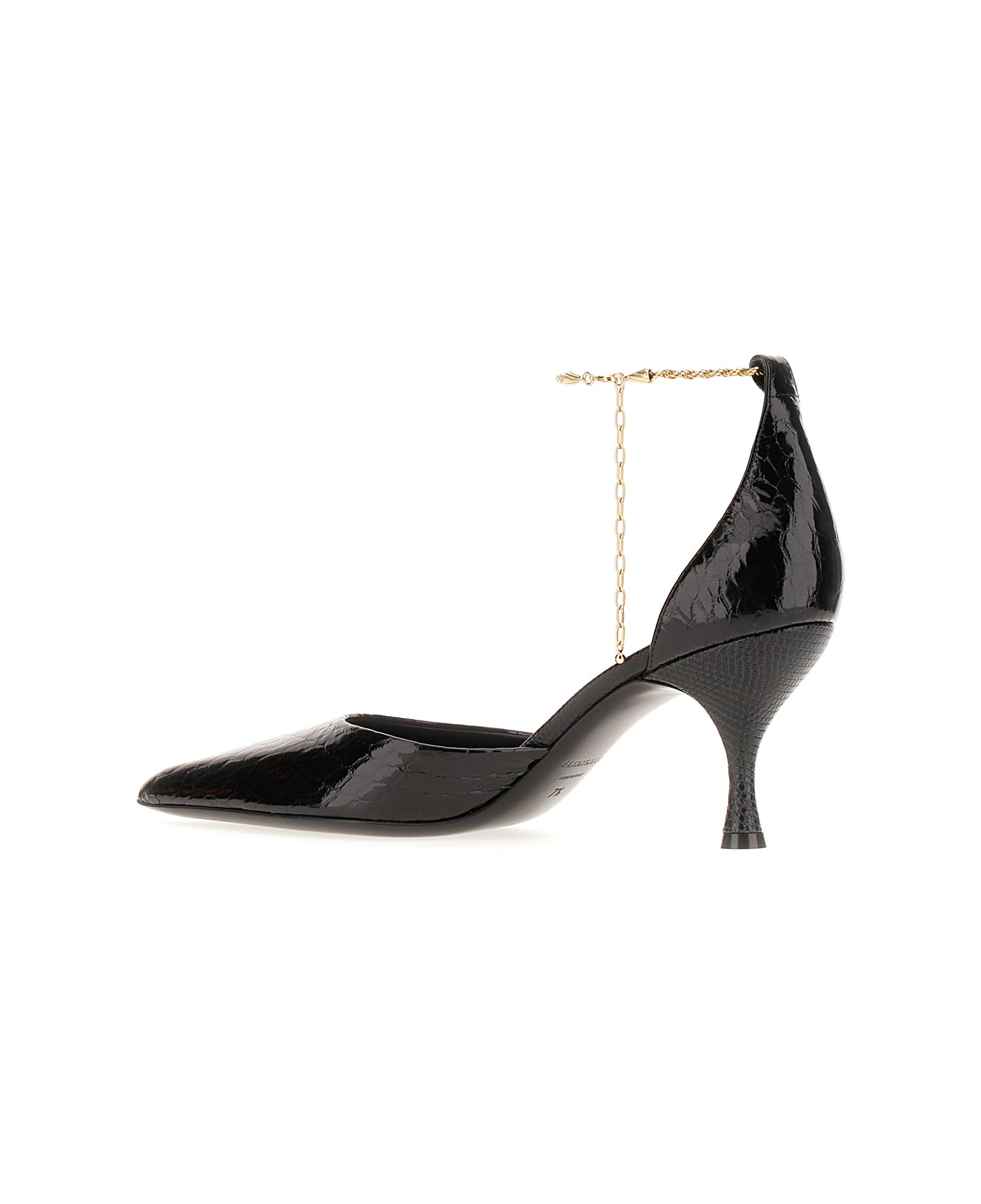 Ferragamo Black Leather Dana Pumps - Nero