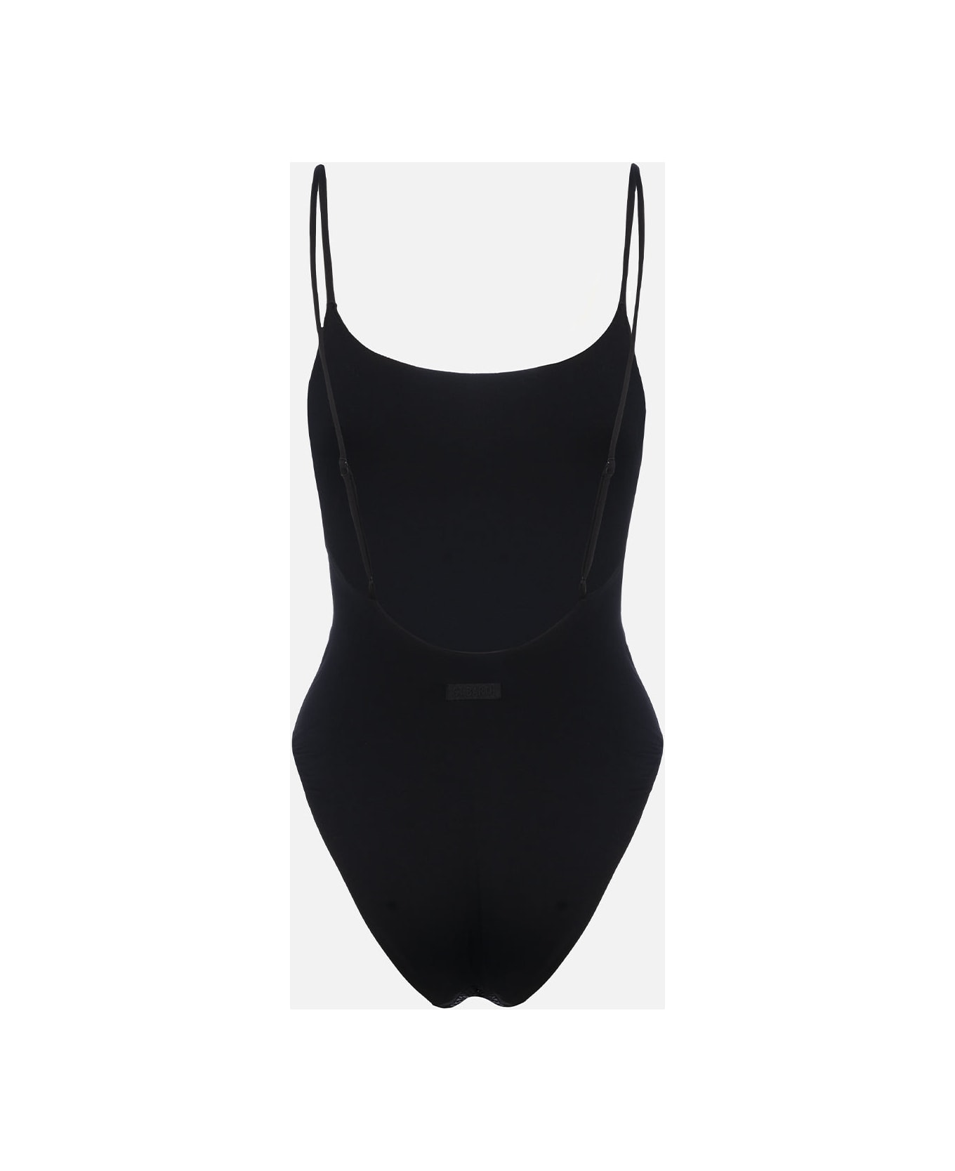MC2 Saint Barth Woman Black One-piece Swimsuit Cecille With Rhinestones - BLACK