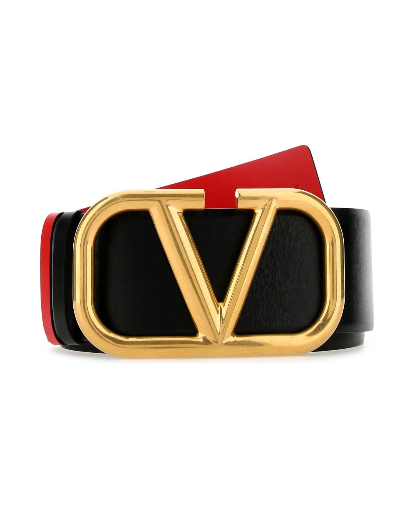 Valentino Garavani Black Leather Vlogo Signature Reversible Belt - NERROUPUR