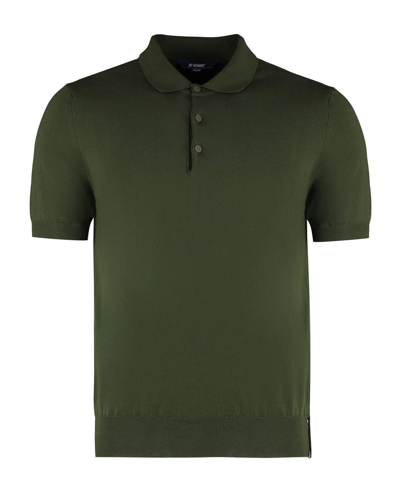 K-Way Pleyne Knitted Cotton Polo Shirt - Verde