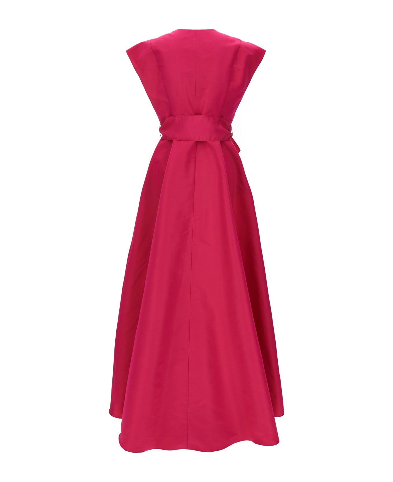 Carolina Herrera Long Bow Dress - Fuchsia
