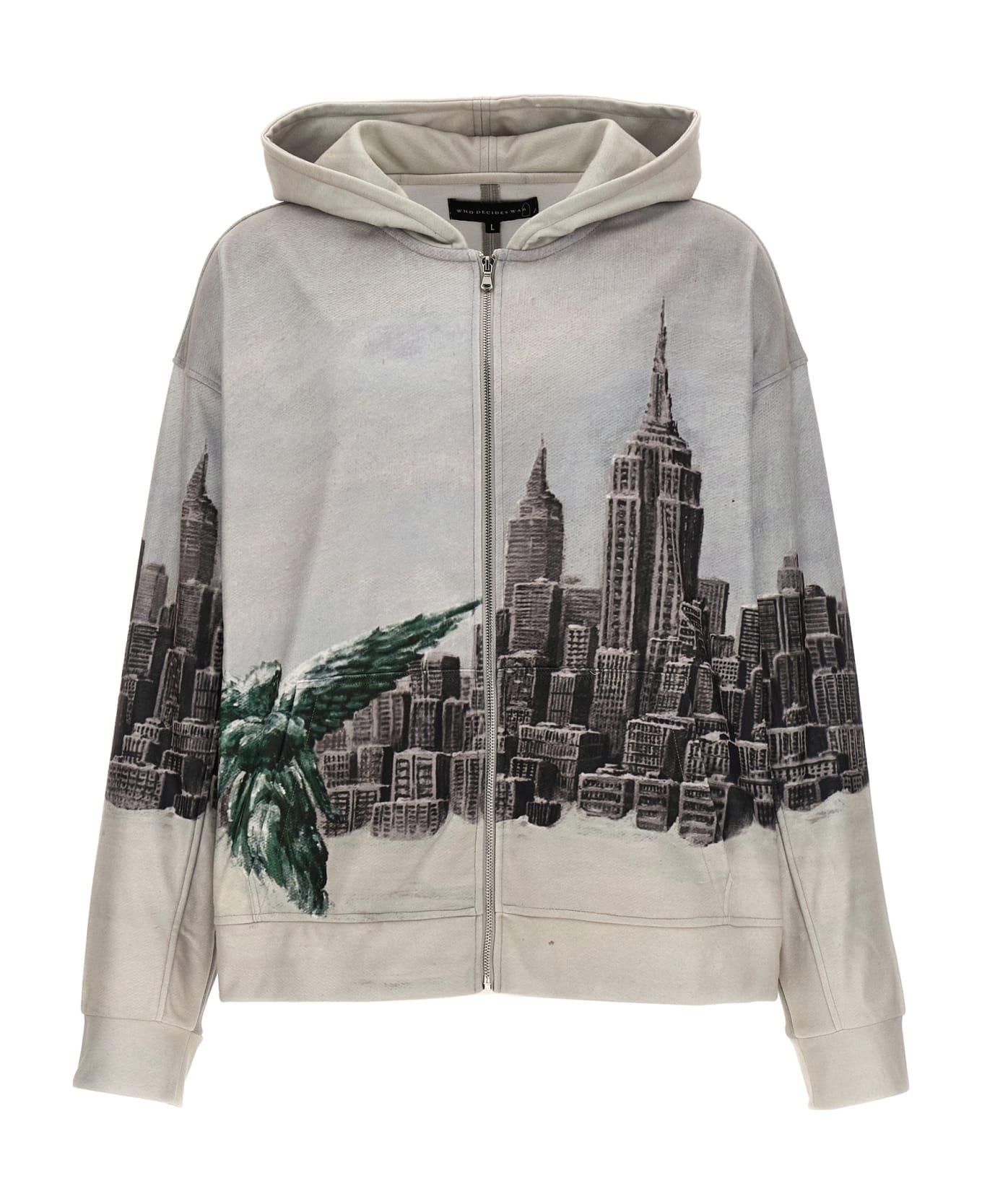 Who Decides War 'angel Over The City' Hoodie - Gray
