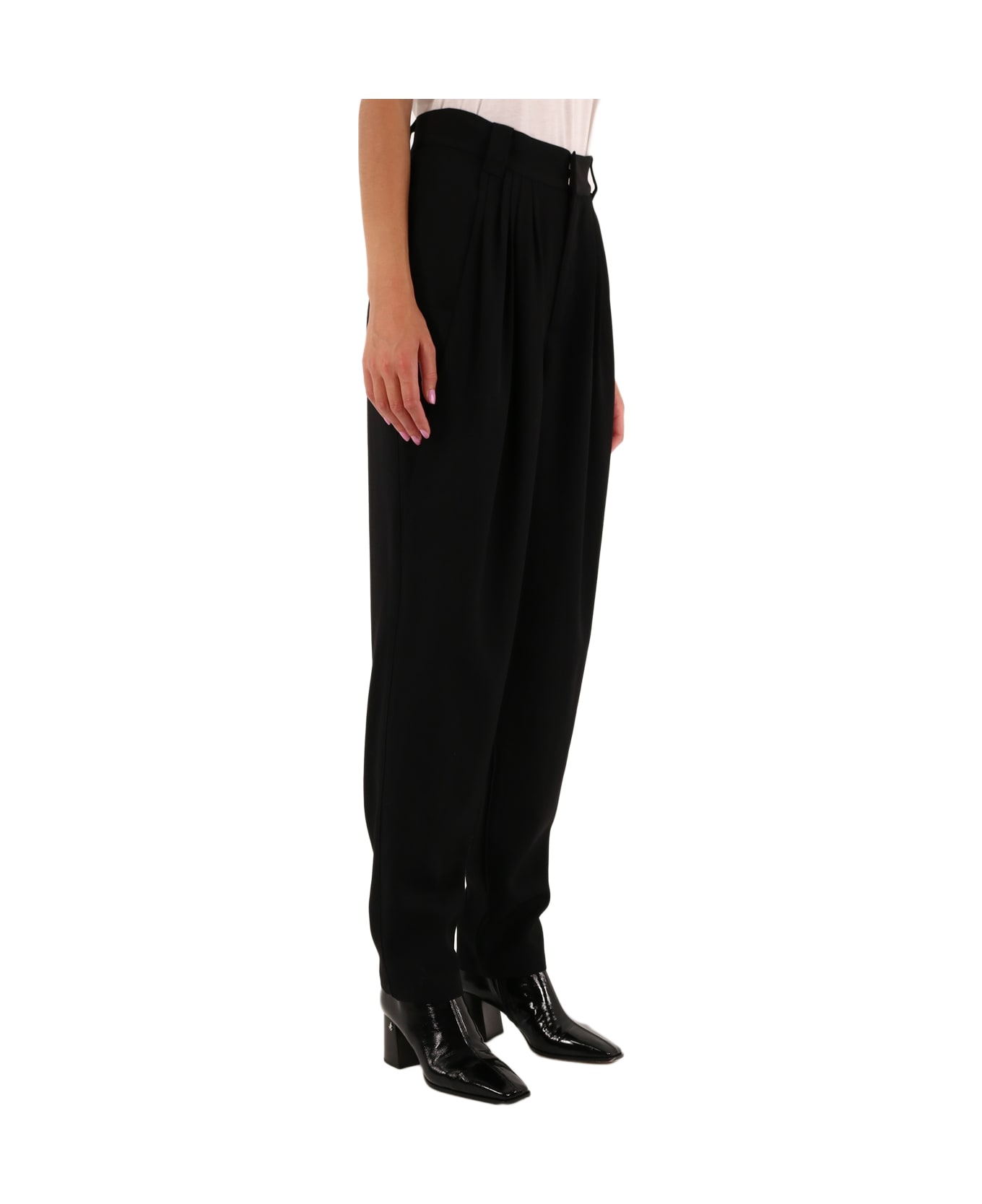 Alessandra Rich Wool Trousers Black - Black