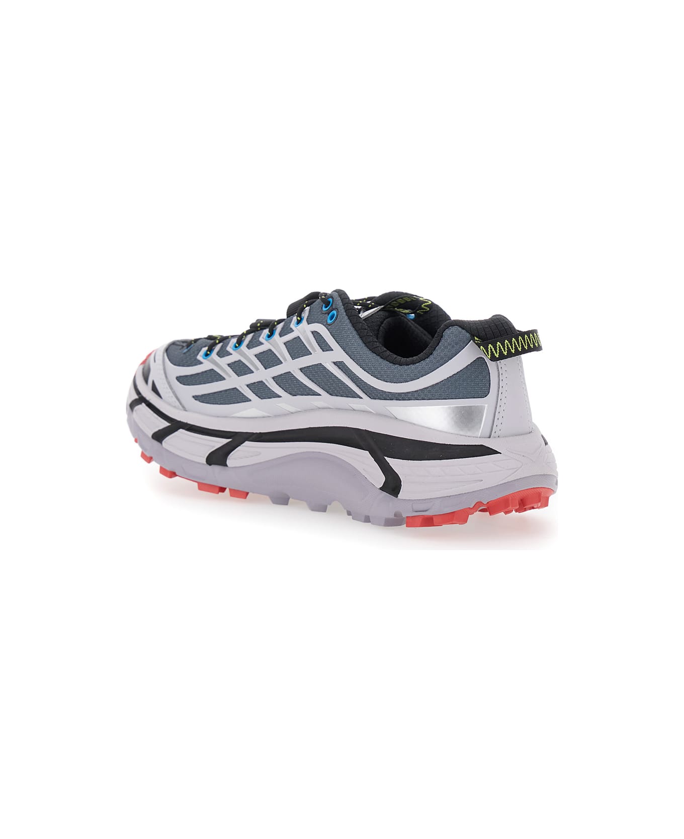 Hoka 'mafate' Grey Sneakers With Insert Design And Drawstring Closure In Synthetic Fiber Unisex - Grey