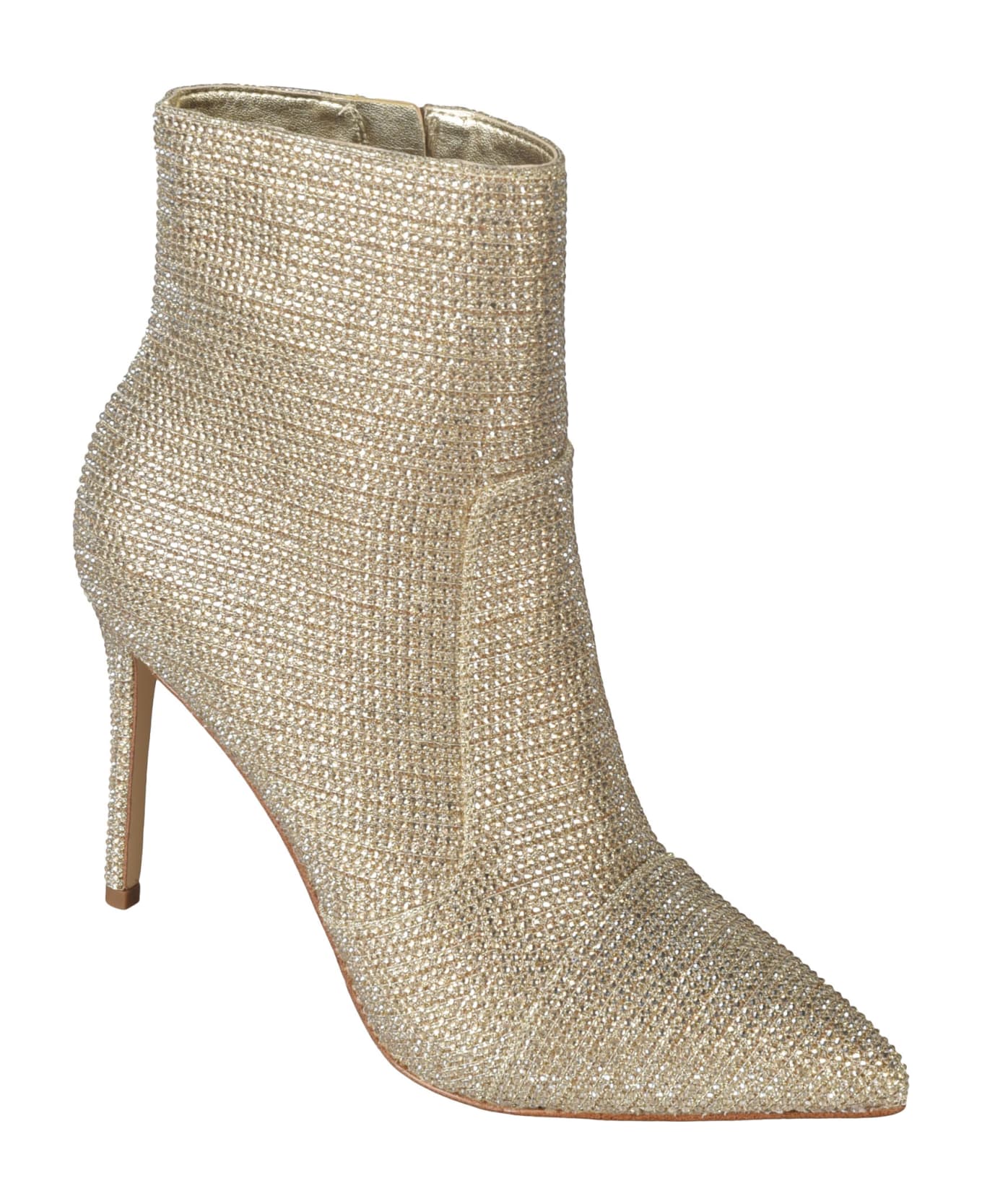 MICHAEL Michael Kors Rhinestone Embellished Side Zip Ankle Boots - Pale Gold
