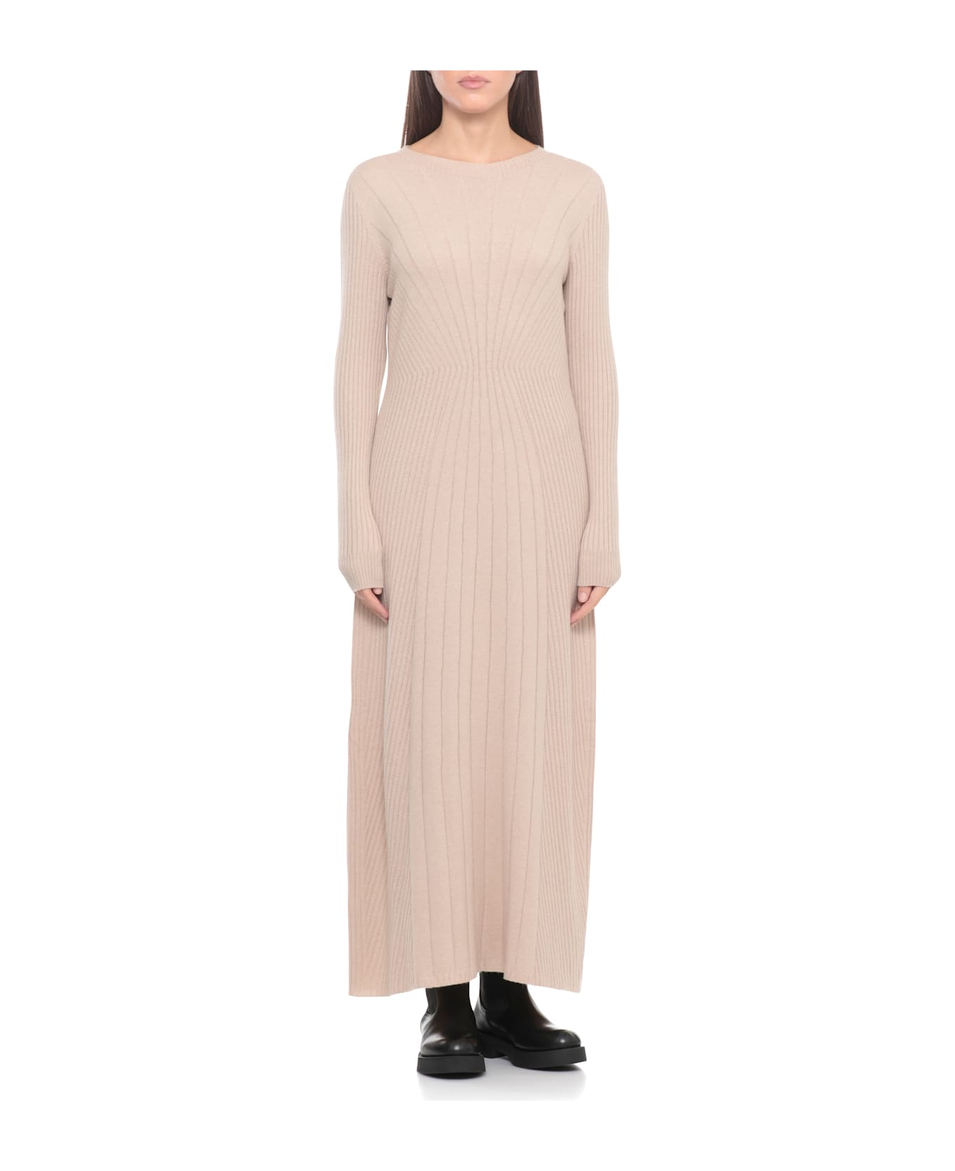 D.Exterior Cashmere Bland Dress - Beige