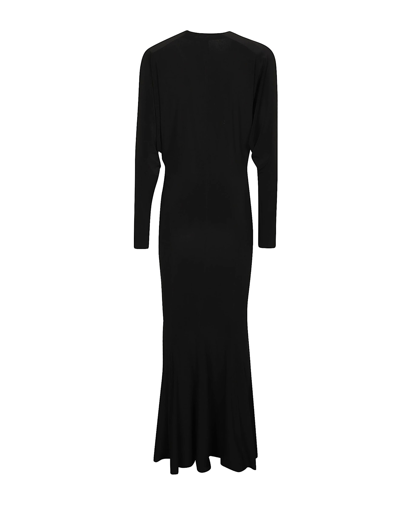 Norma Kamali Dolman V Neck Dress - Black
