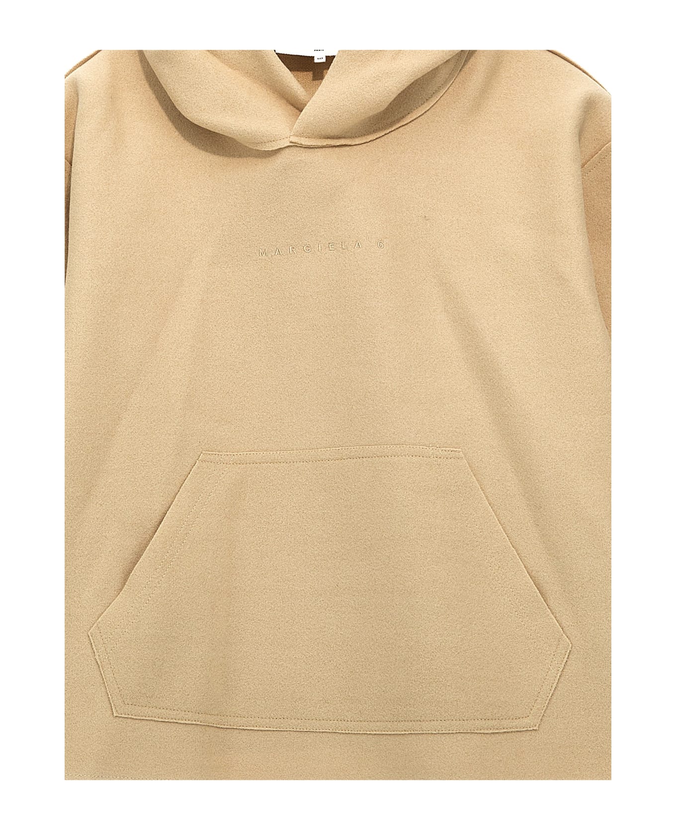 MM6 Maison Margiela Logo Embroidery Hoodie - Beige