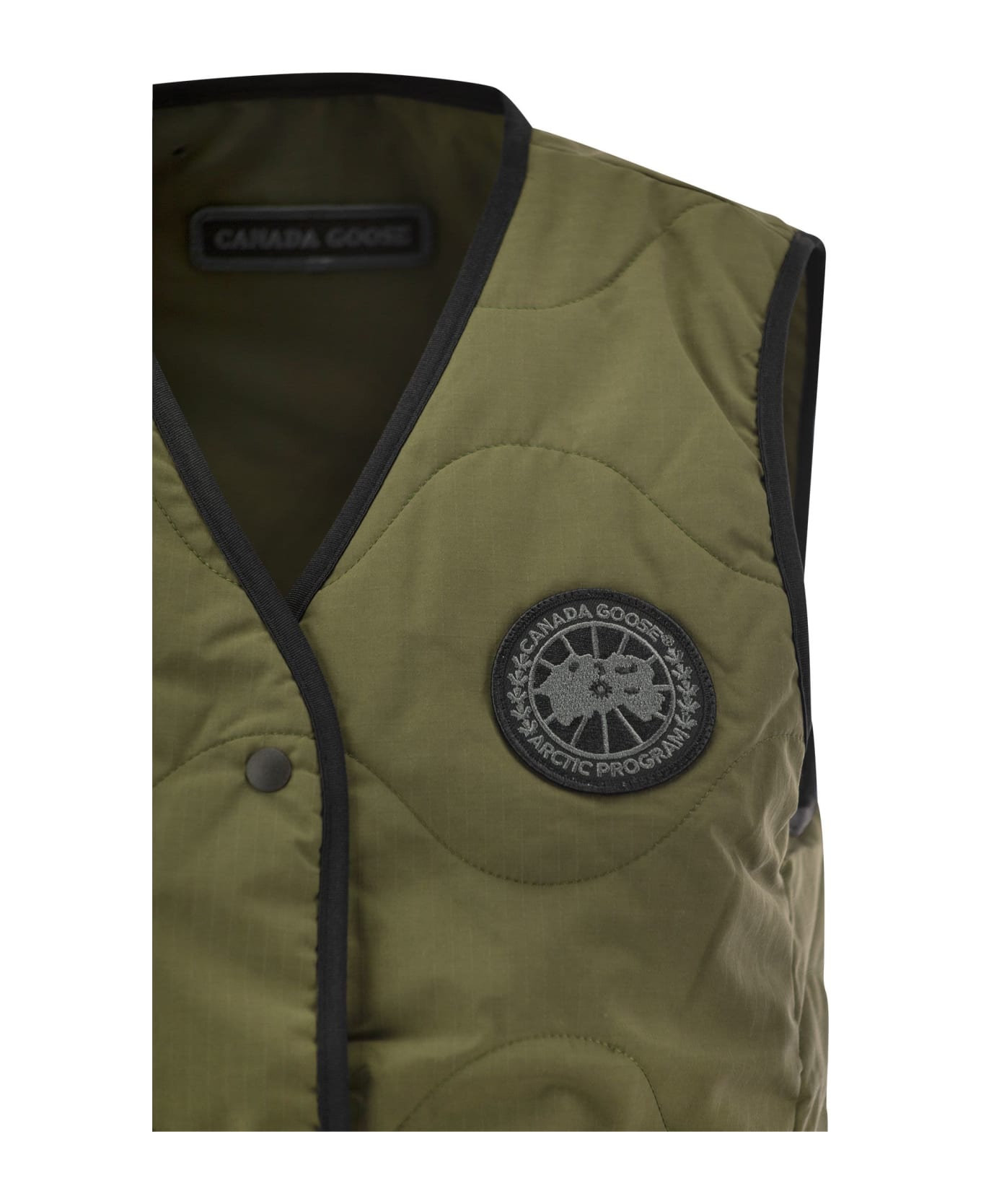 Canada Goose Annex Liner - Vest With Black Badge - Military Green