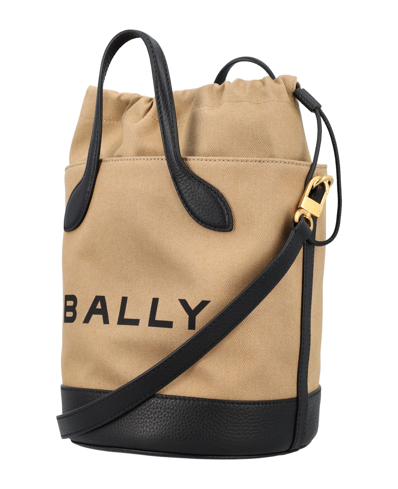Bally Bar 8 Hours Bucket Bag - SAND/BLACK+GOLD