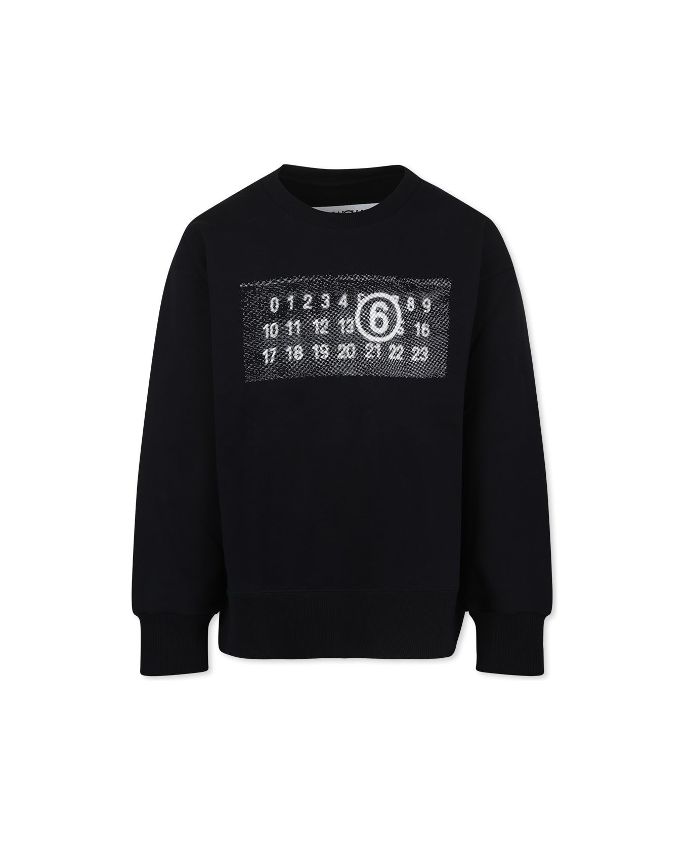 MM6 Maison Margiela Black Sweatshirt For Kids With Logo - Black