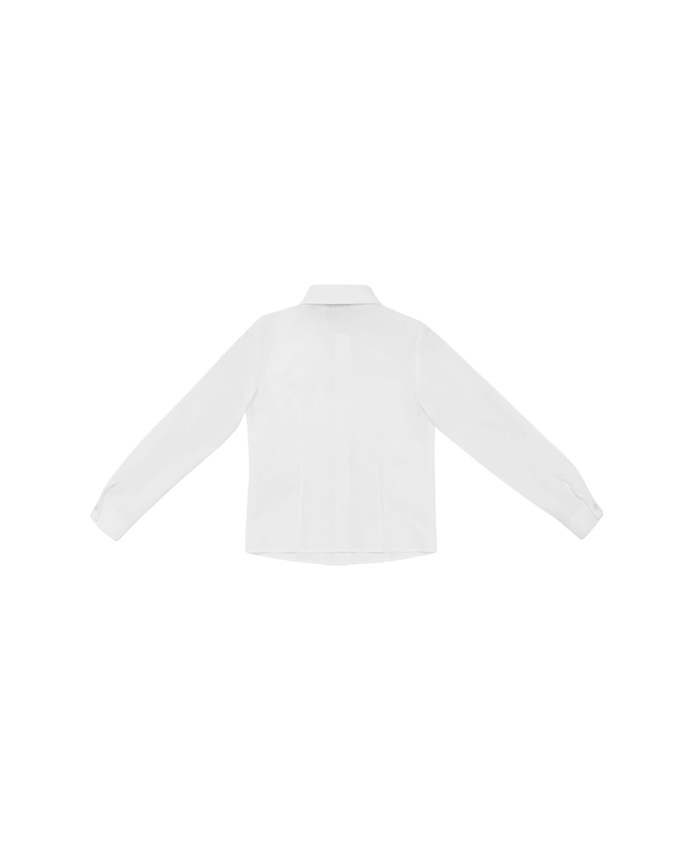 Fendi Chalk Cotton Poplin Shirt With Logo - White