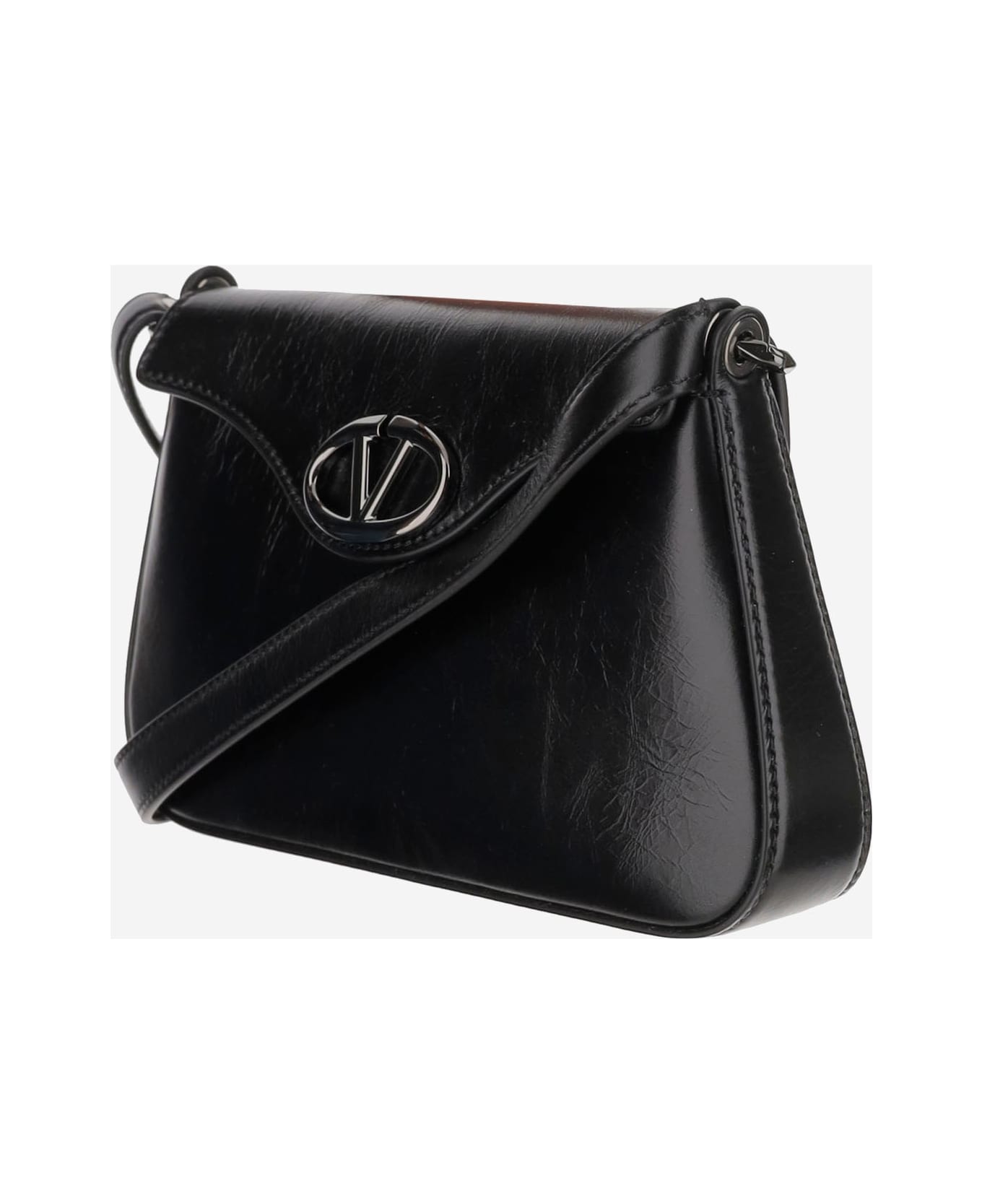 Valentino Garavani Vsignature Leather Shoulder Bag - Black