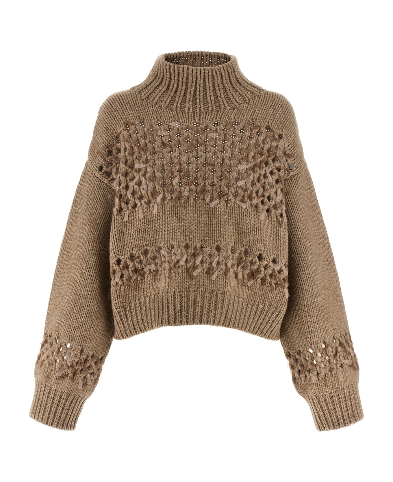 Brunello Cucinelli Drop Sequin Sweater - Beige