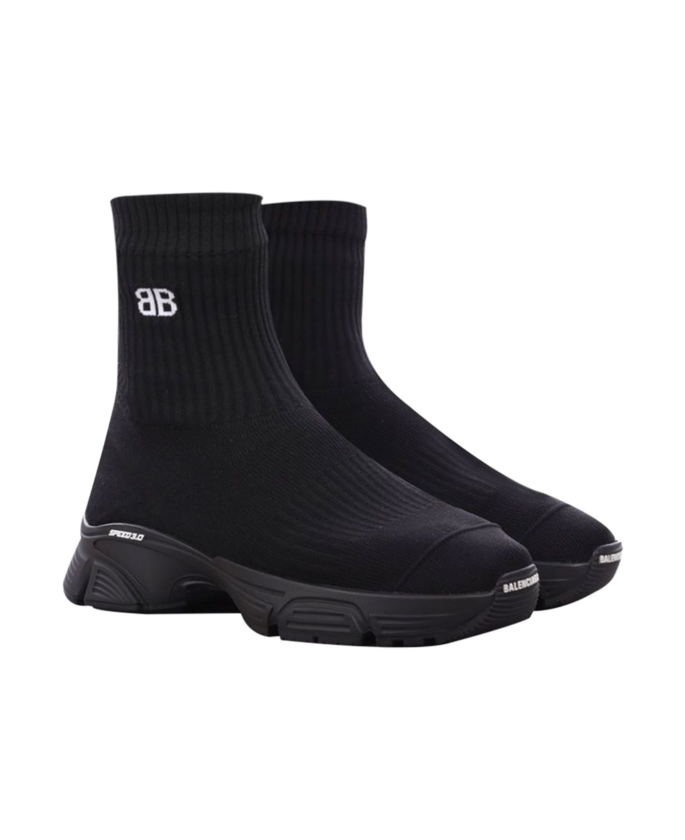 Balenciaga Speed 3.0 Sneaker With Logo - BLACK BLACK